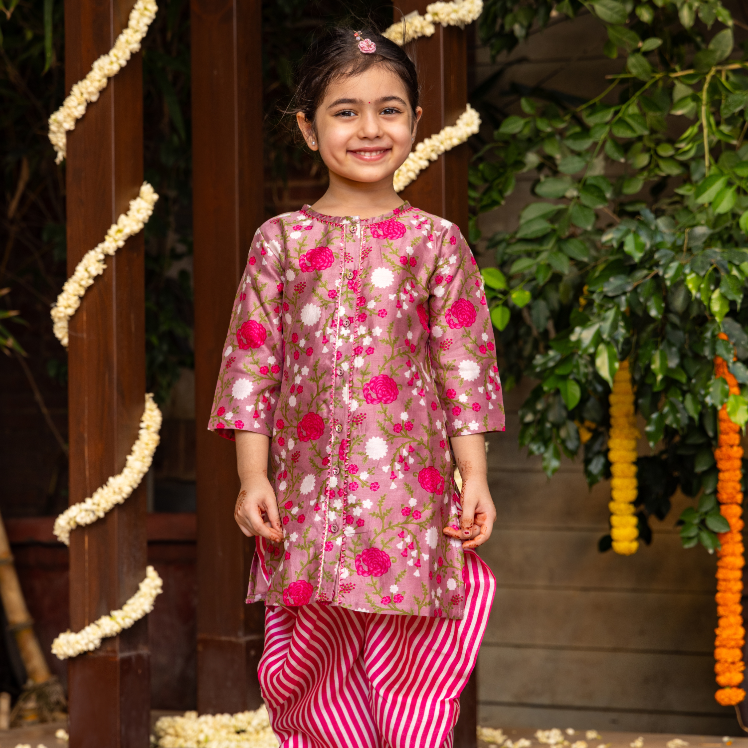 Chanderi Silk | Button Down Kurta with Salwar Set| Festive Wear