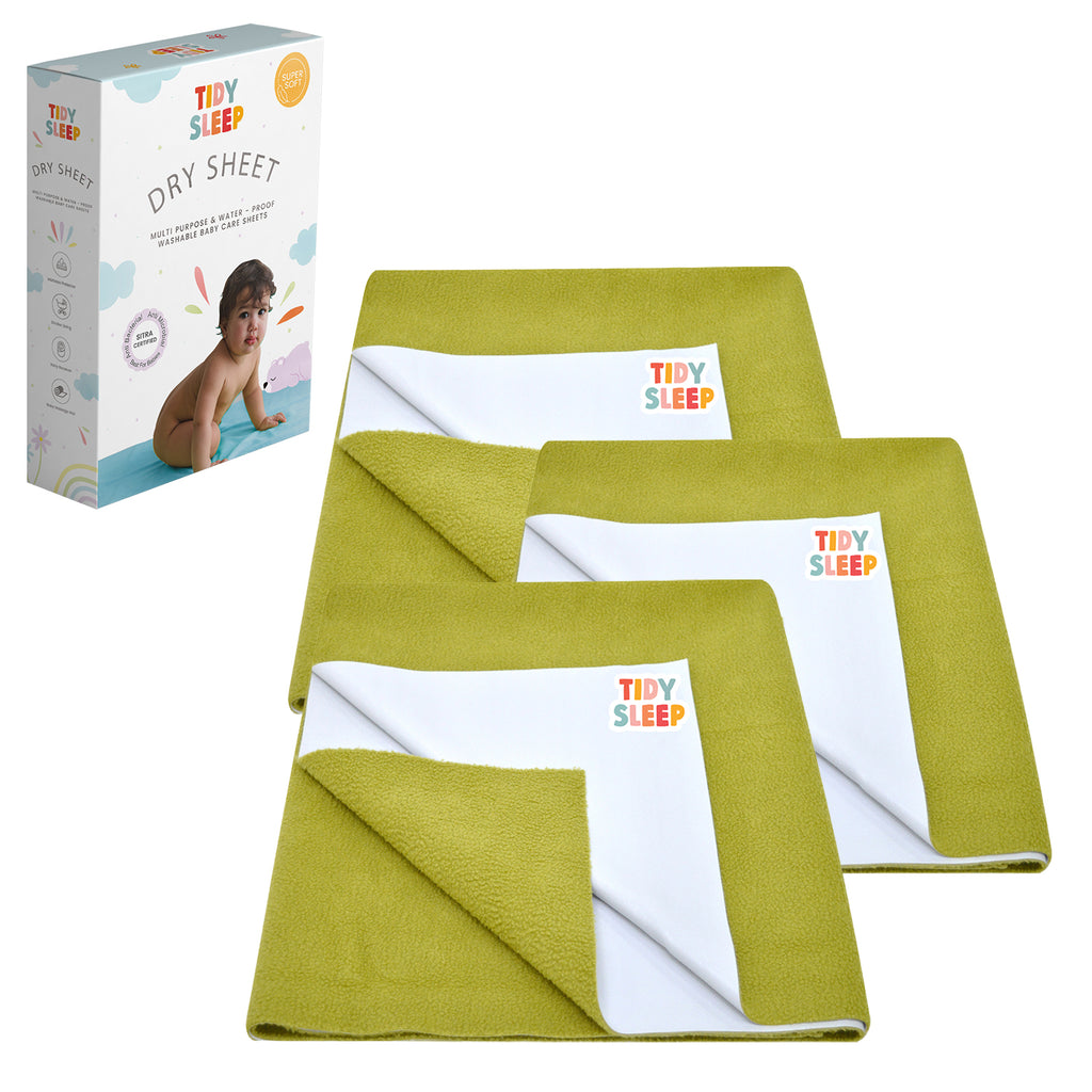 Waterproof Dry Sheet - Olive Green Pack 3
