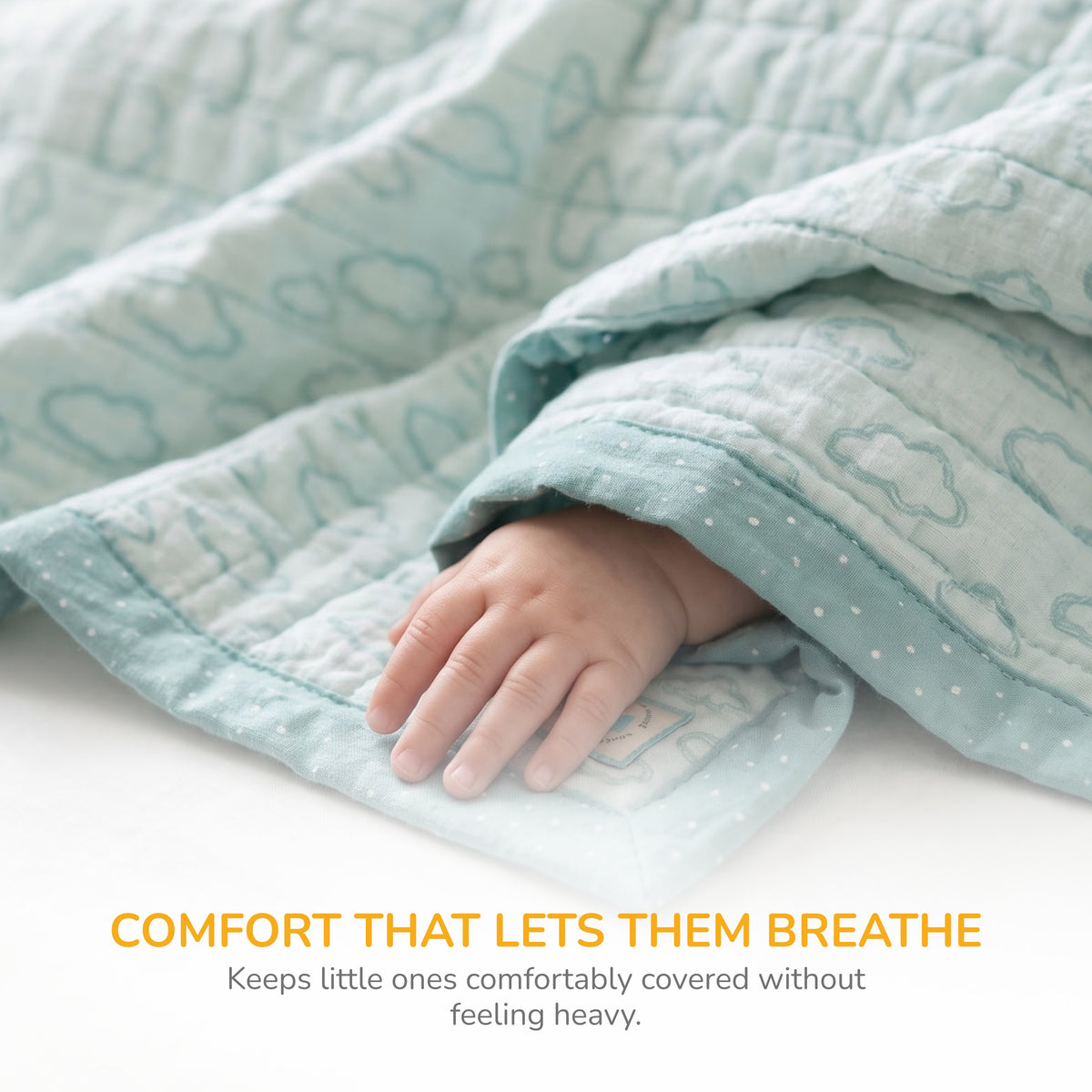 Mulmul Cotton Baby Blanket - Cloud