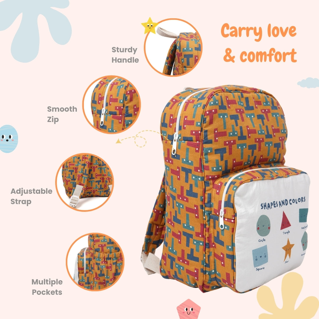 Cute Toddler Backpack |Happy Shapes