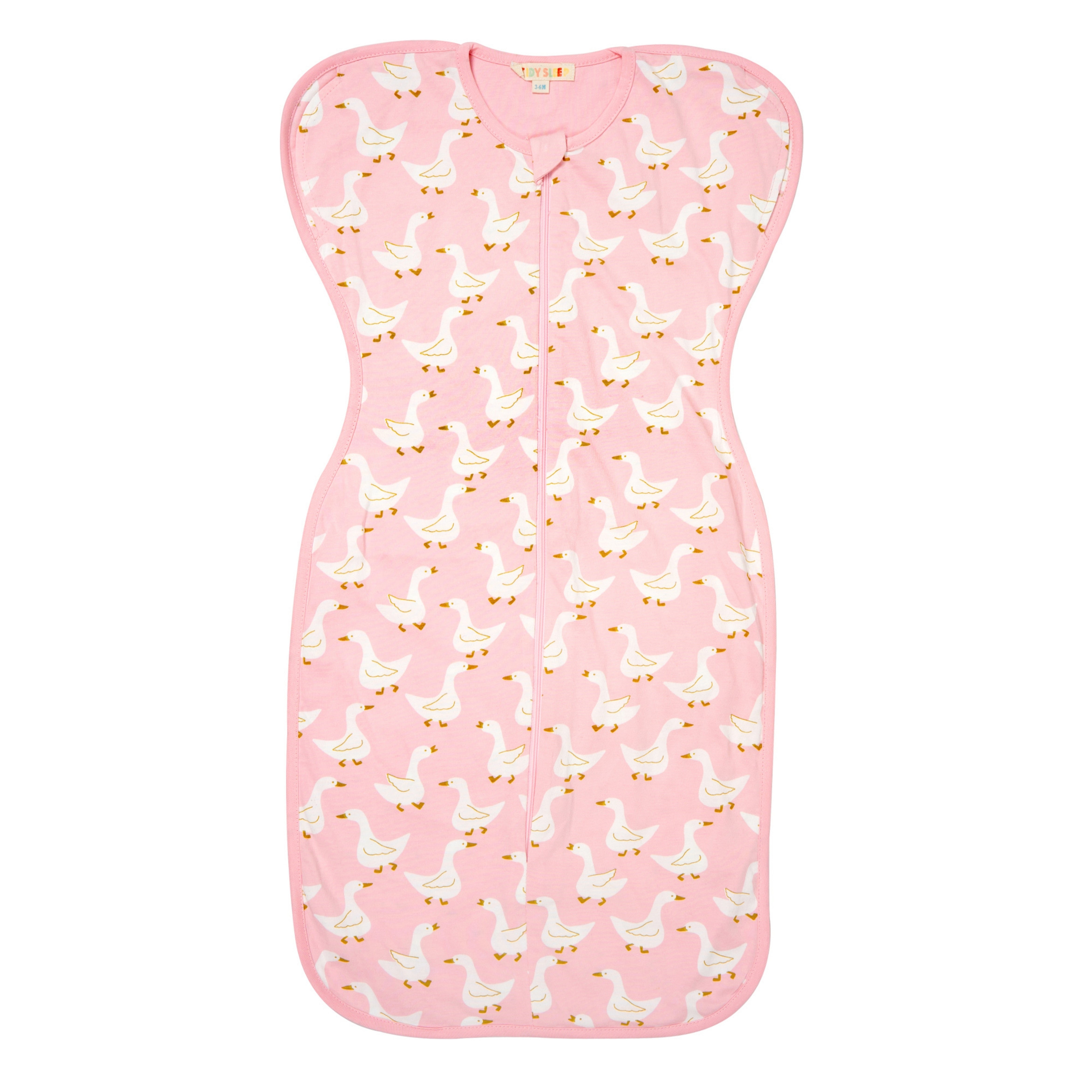 Arms-Up Cotton Jersey Swaddle - Pink Duck