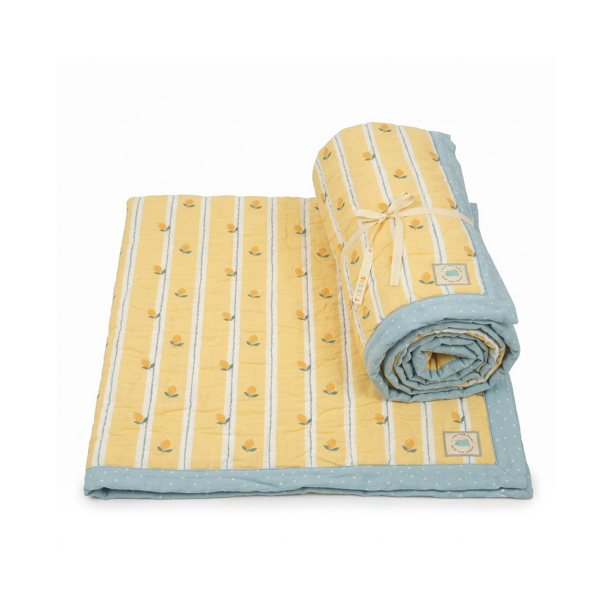Mulmul Cotton Baby Blanket - Lemon