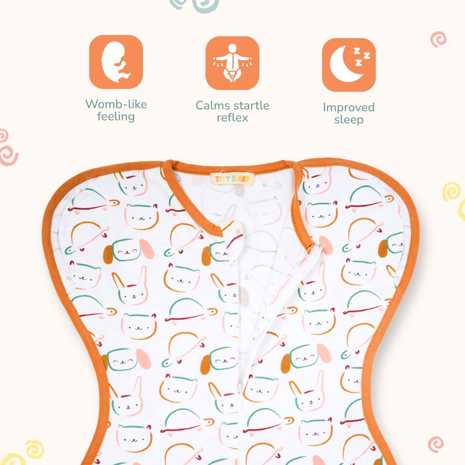 Hands-Up Cotton Jersey Wrapper - Pet Party - Tidy Sleep