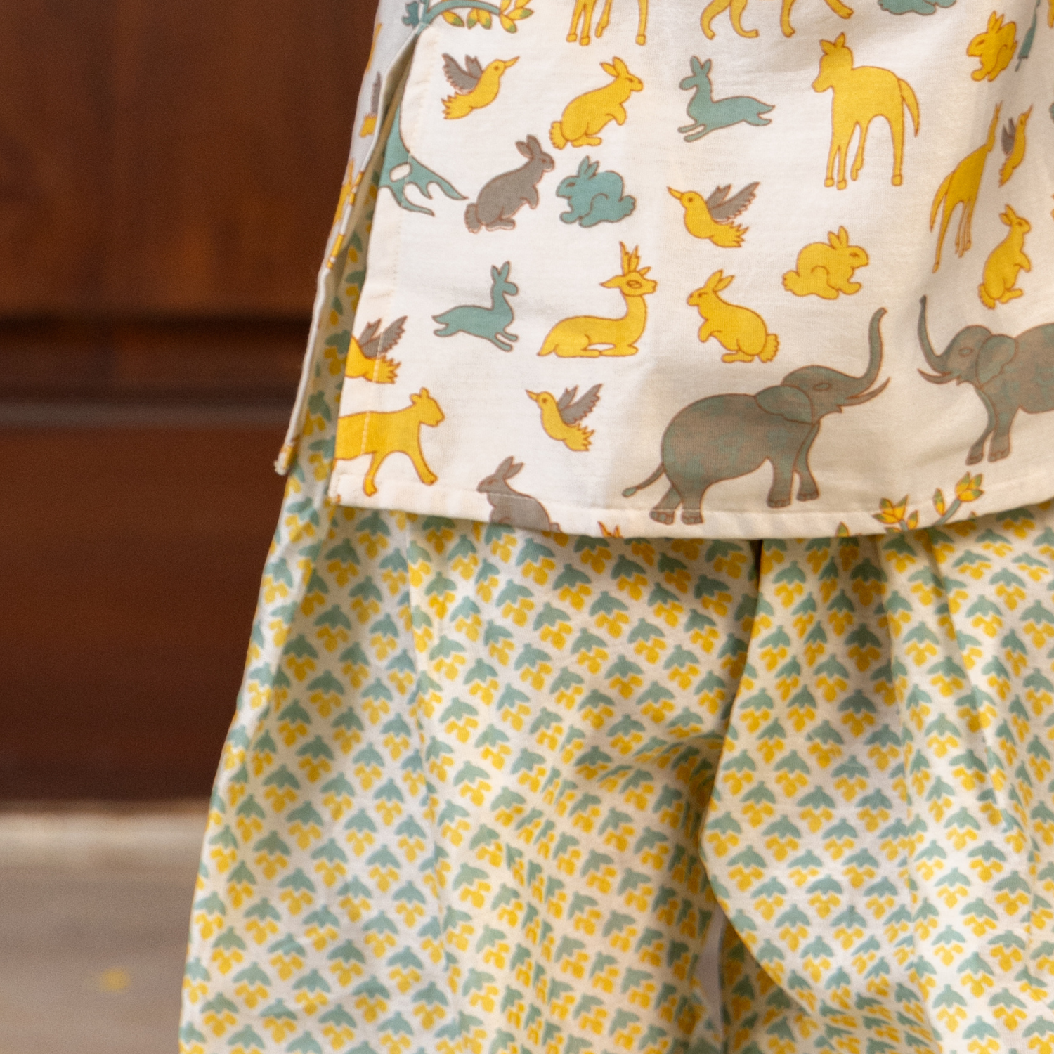 Animal Chanderi Print | Kurta with Salwar Set| Festive Wear