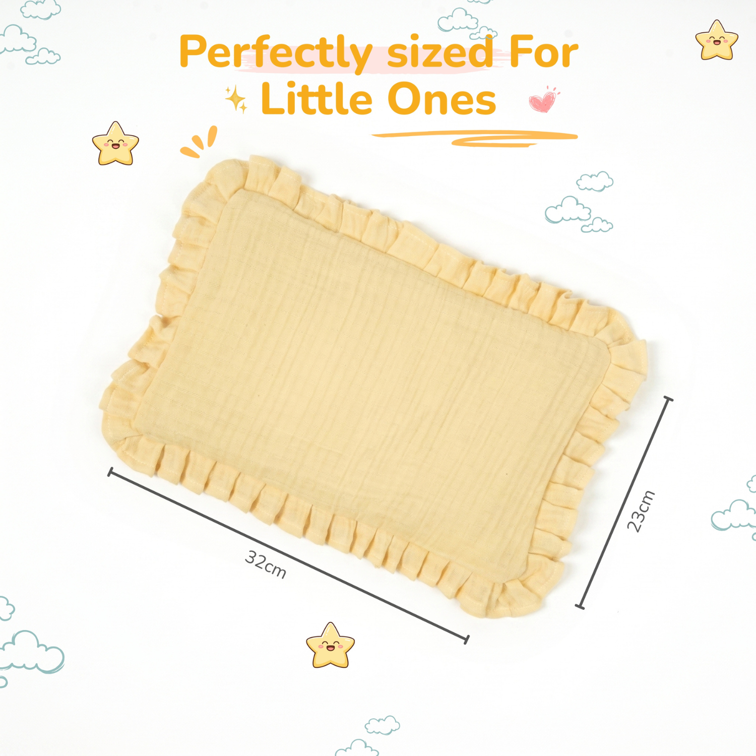 Newborn Head-Shaping Natural Mustard Seed Pillow - Butter Yellow