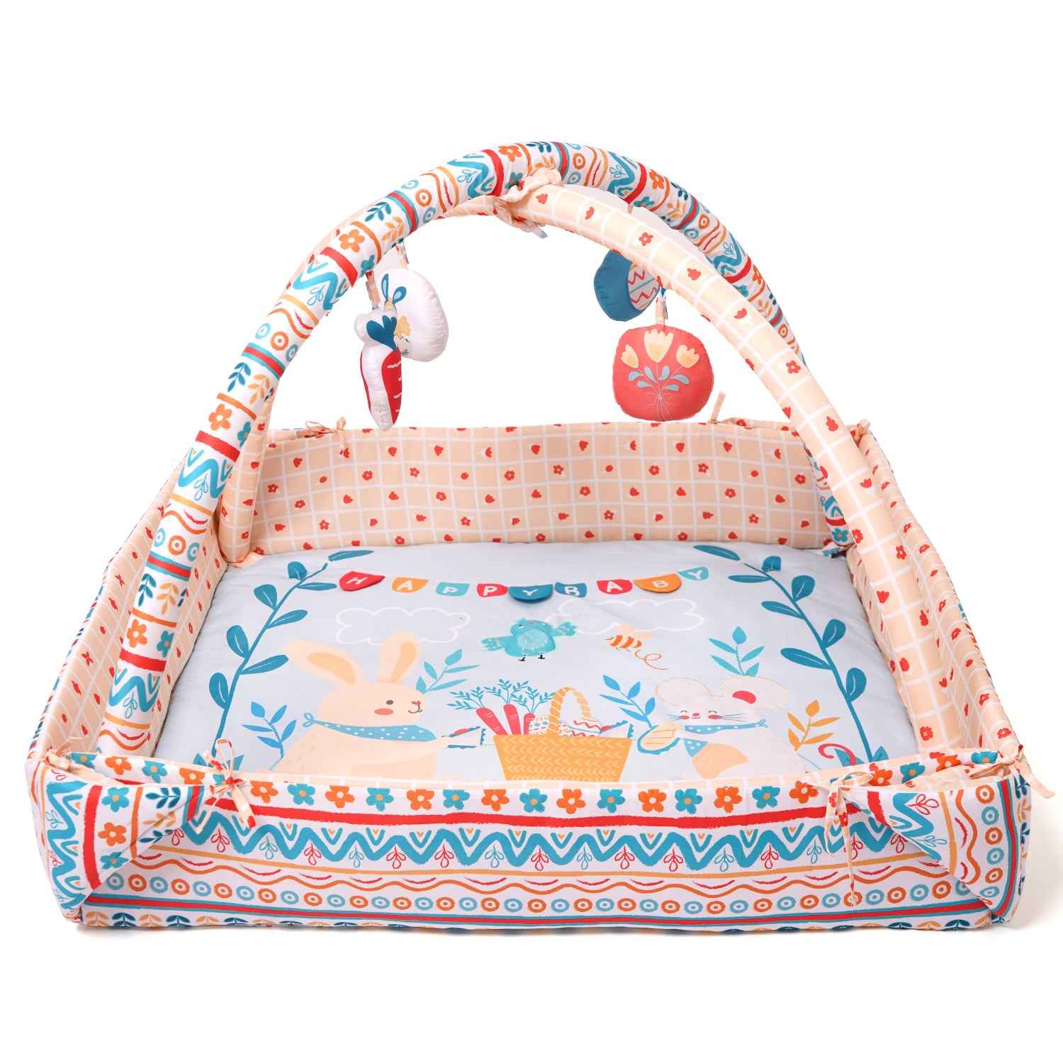 Baby Play Gym | 4 Detachable Toys | Happy Baby