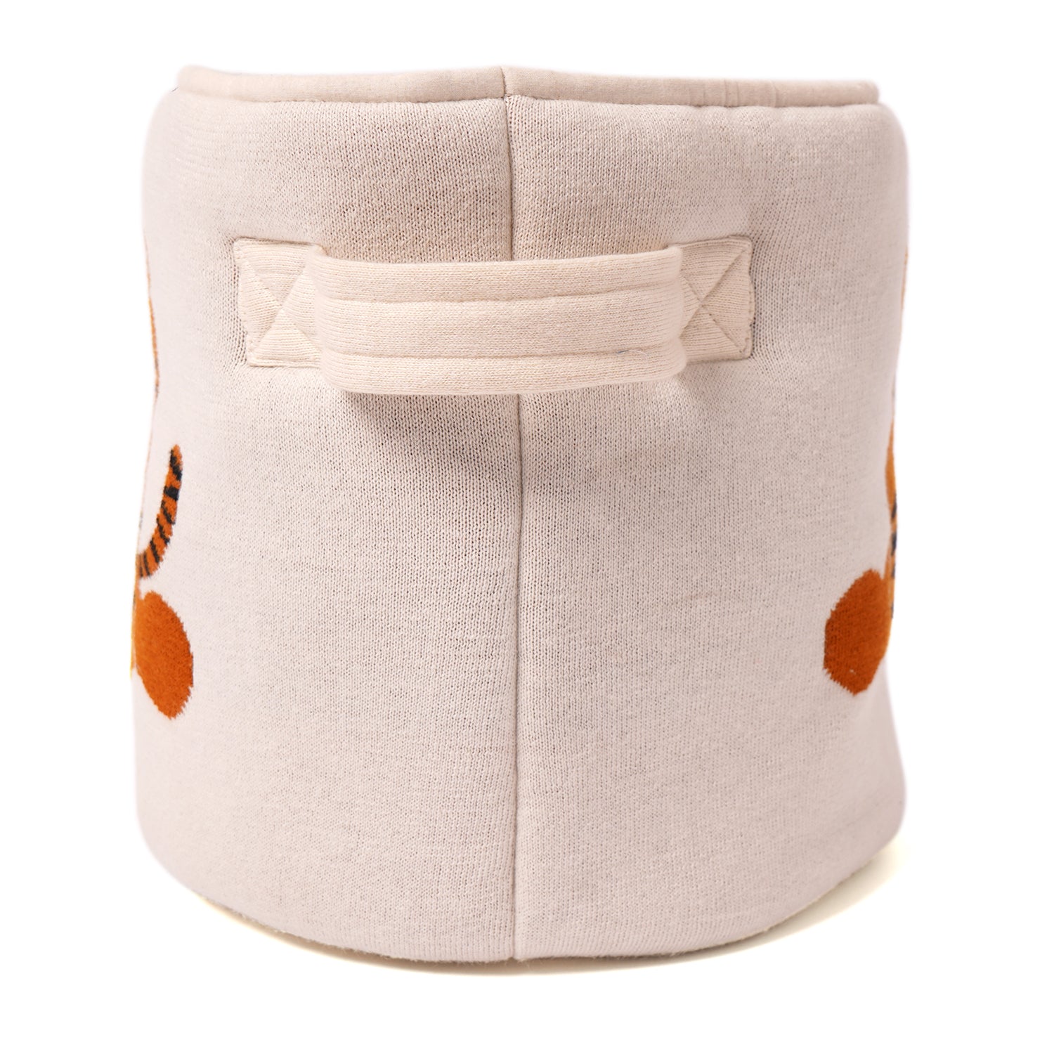 100% Cotton Knitted Tiger Print Storage Basket