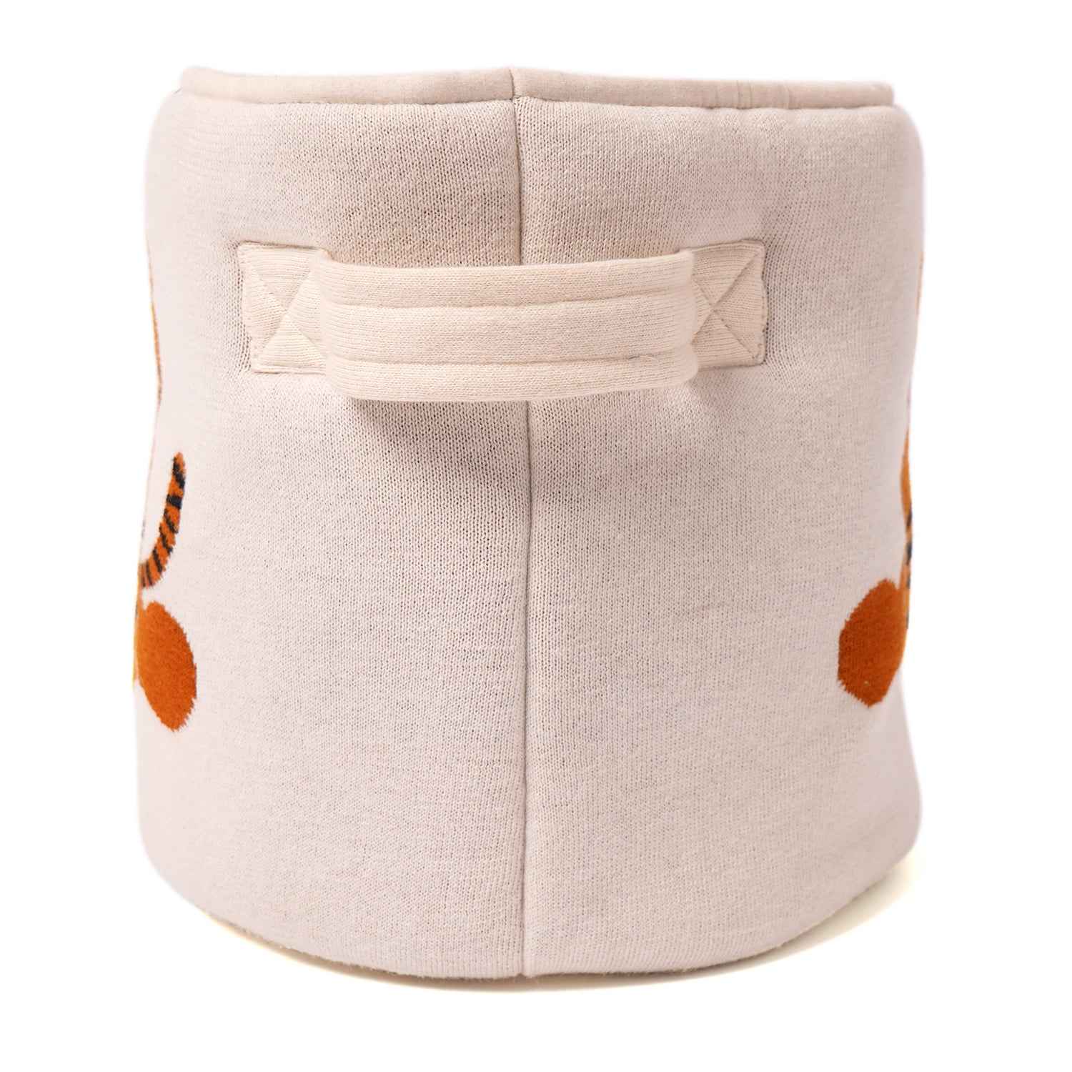 100% Cotton Knitted Tiger Print Storage Basket