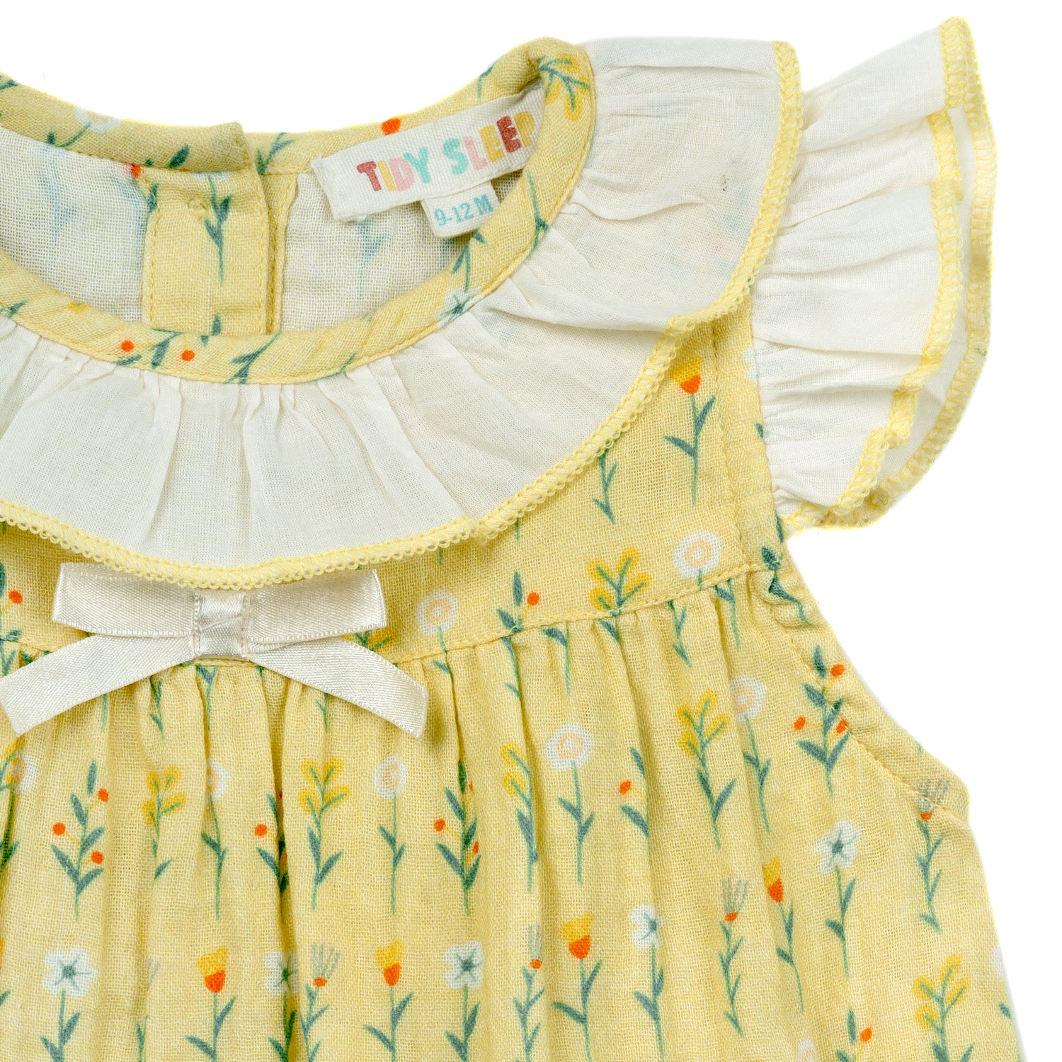 Golden Glow Flora Ruffled Dress