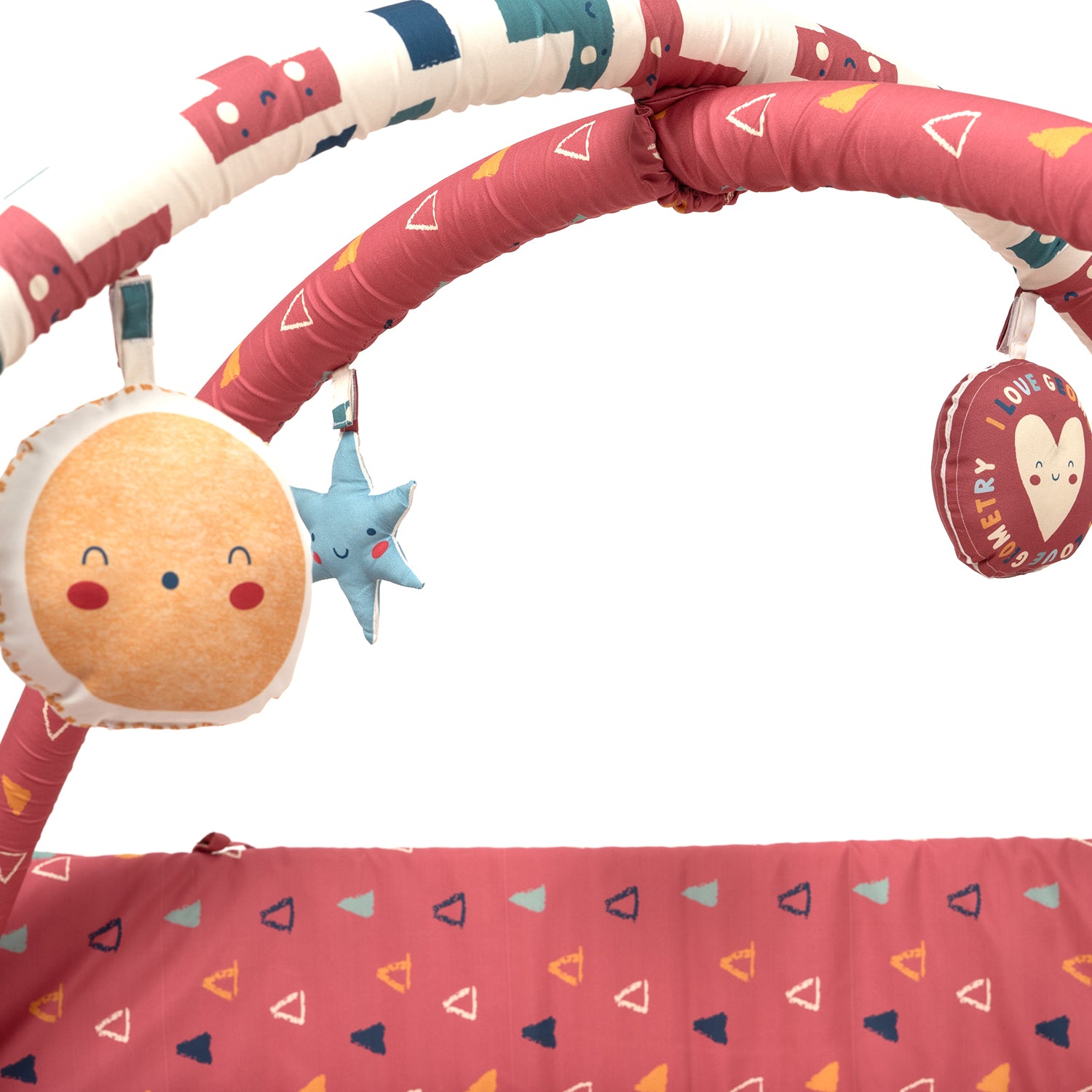 Baby Play Gym | 4 Detachable Toys | Happy Shapes