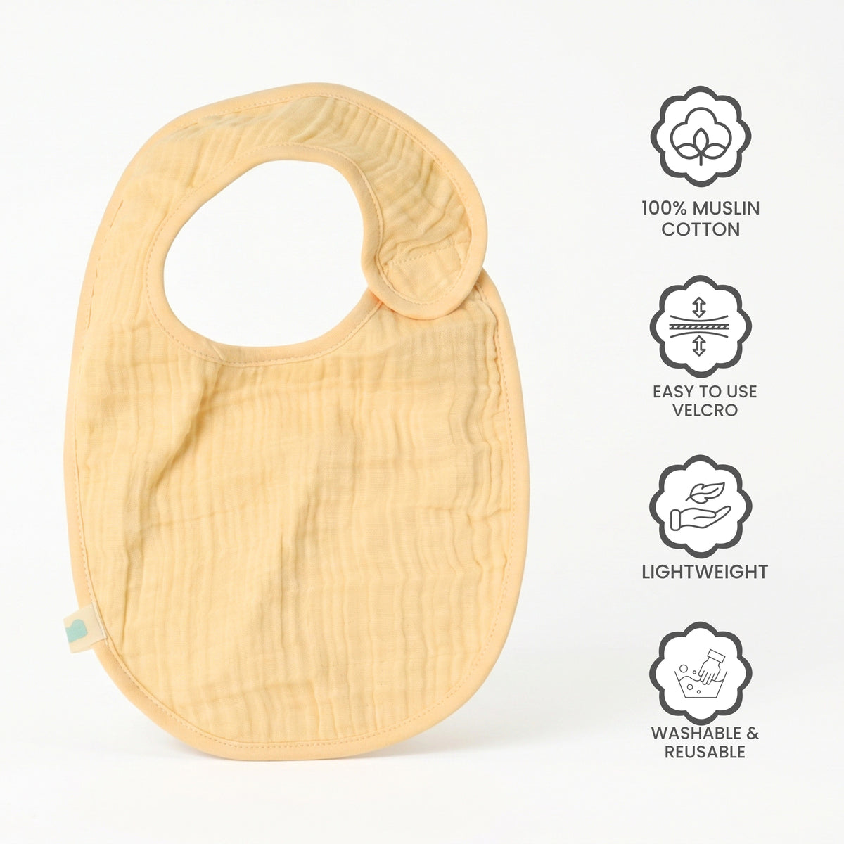 Muslin Baby Care Set of 3 - Bib, Burp Cloth & Face Napkin - Suraj