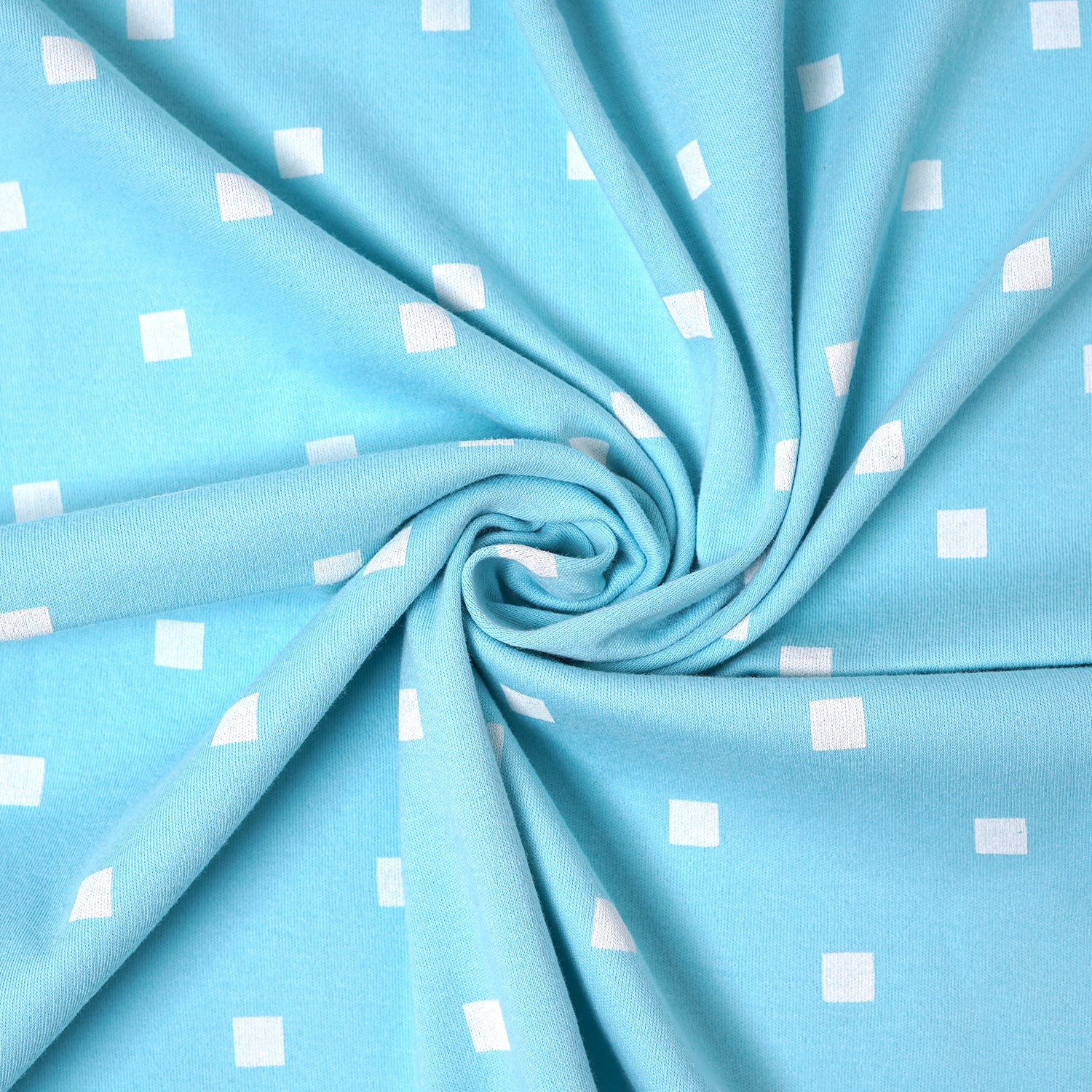 Cotton Jersey Swaddle - Blue Polka