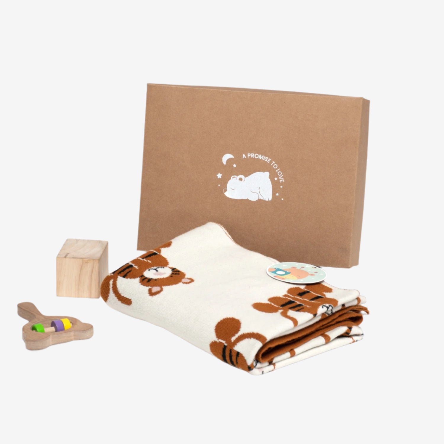 100% Knitted Cotton Tiger Print Knitted Blanket