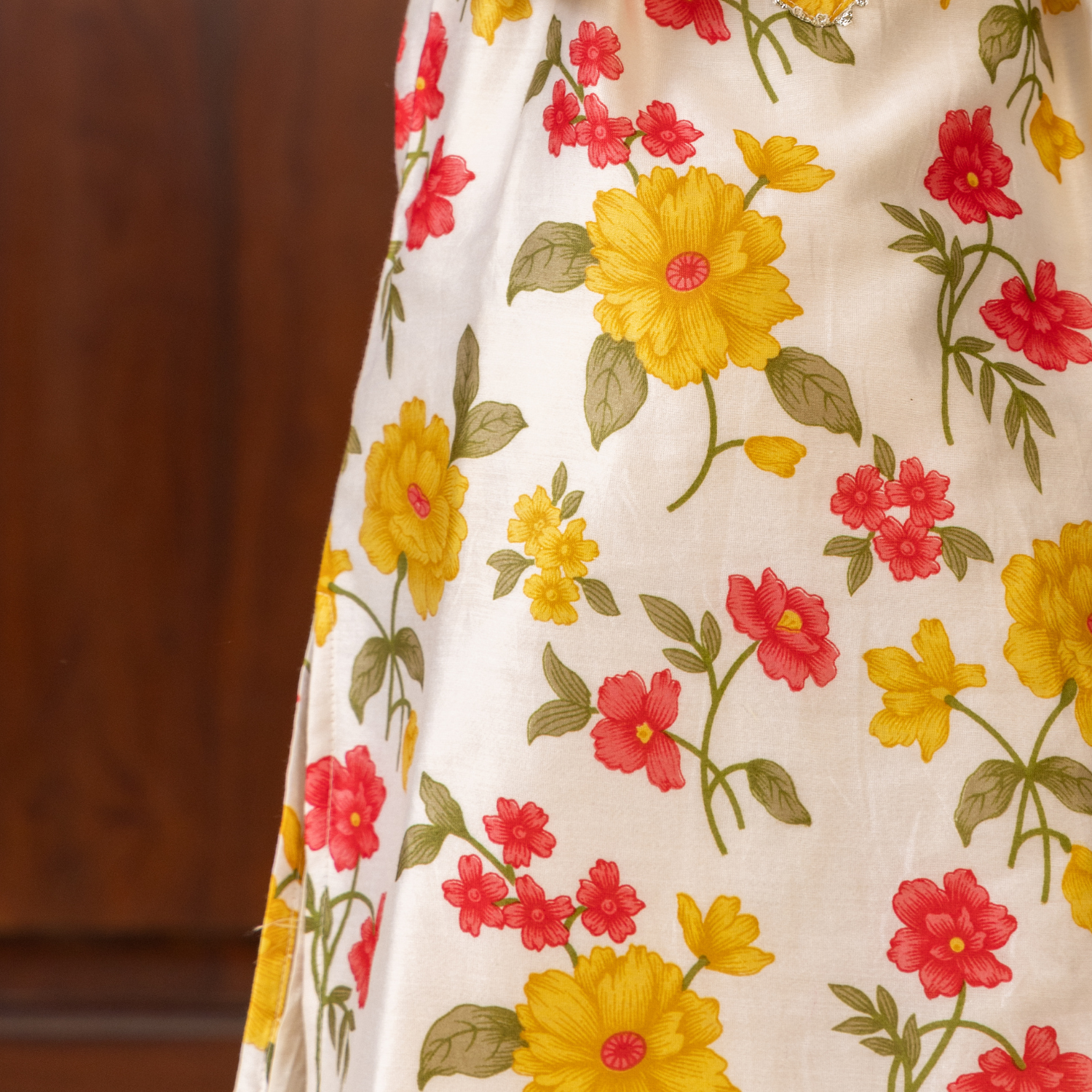 Floral Chanderi Print | Kurta with Pajama Set| Festive Wear