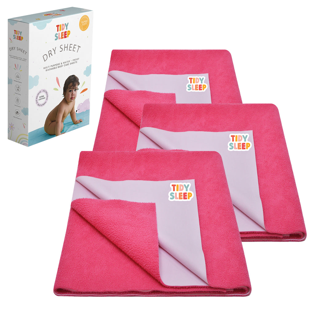 Waterproof Dry Sheet - Hot Pink Pack 3