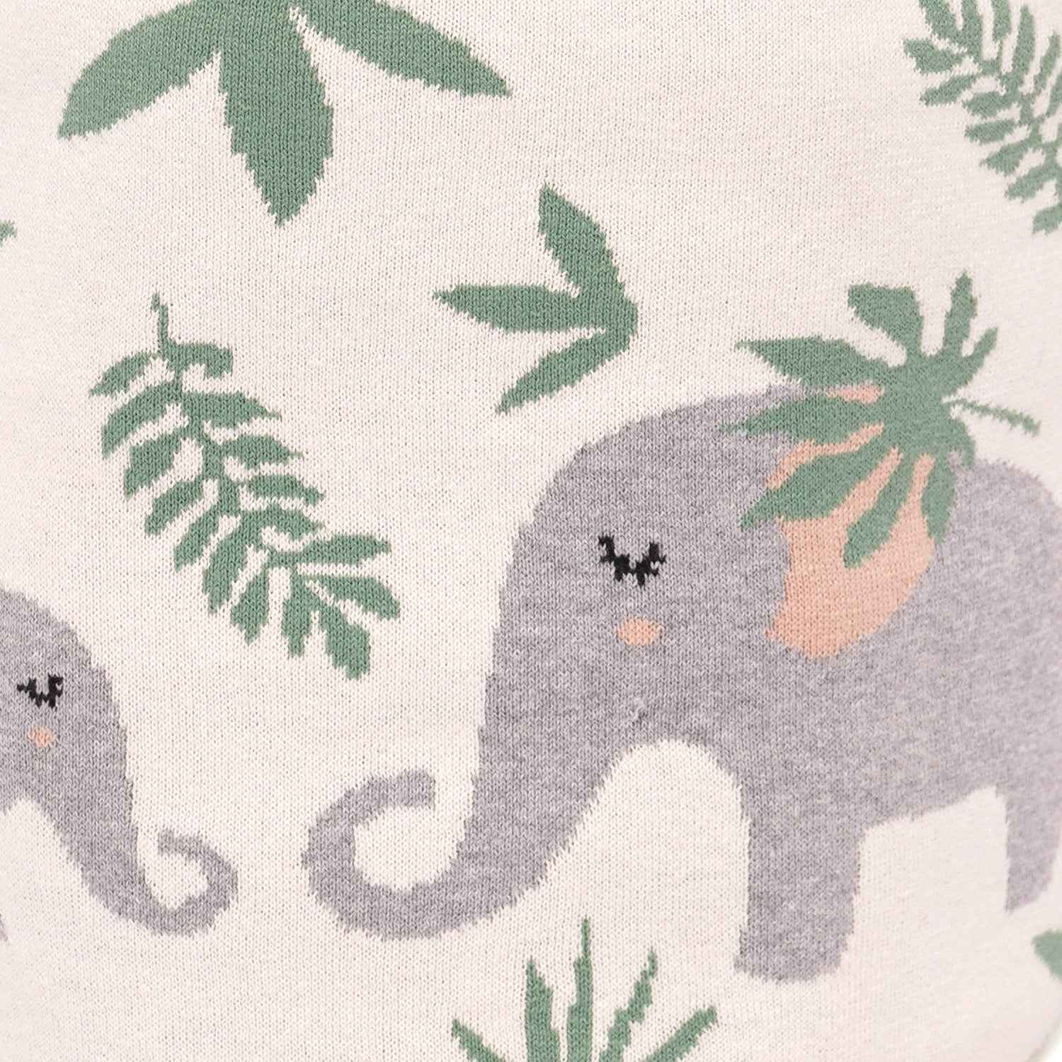 100% Cotton Knitted Elephant Print Storage Basket