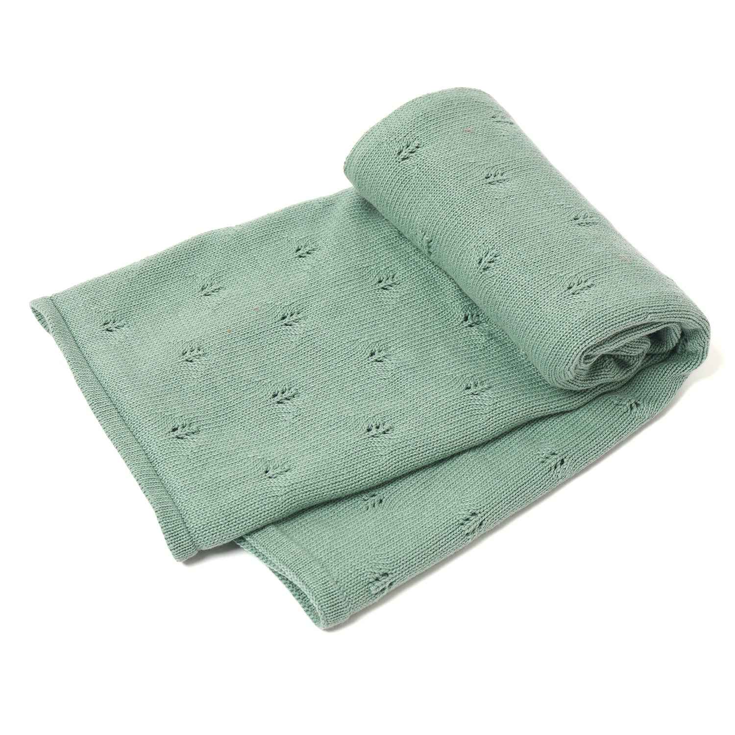 100% Knitted Cotton Elephant Print Knitted Blanket
