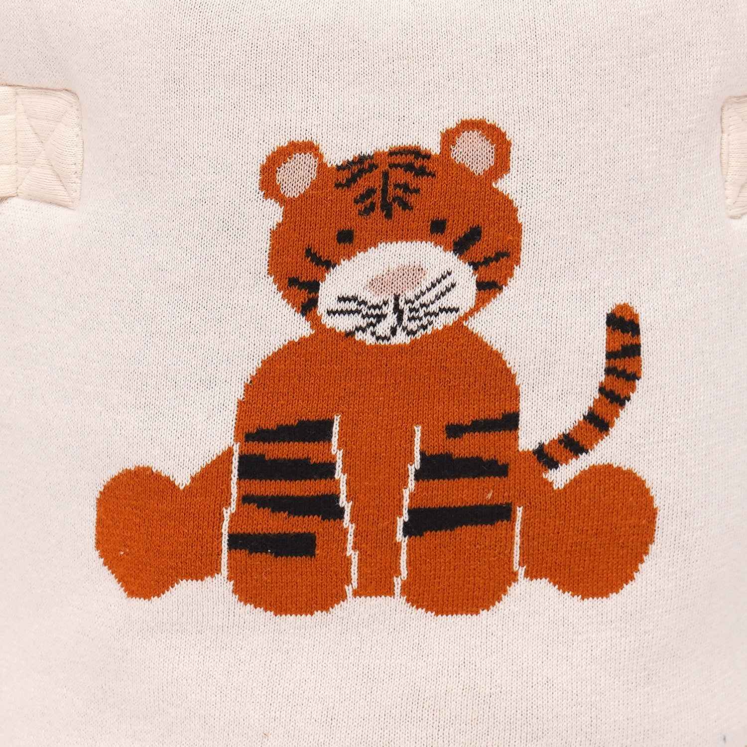 100% Cotton Knitted Tiger Print Storage Basket