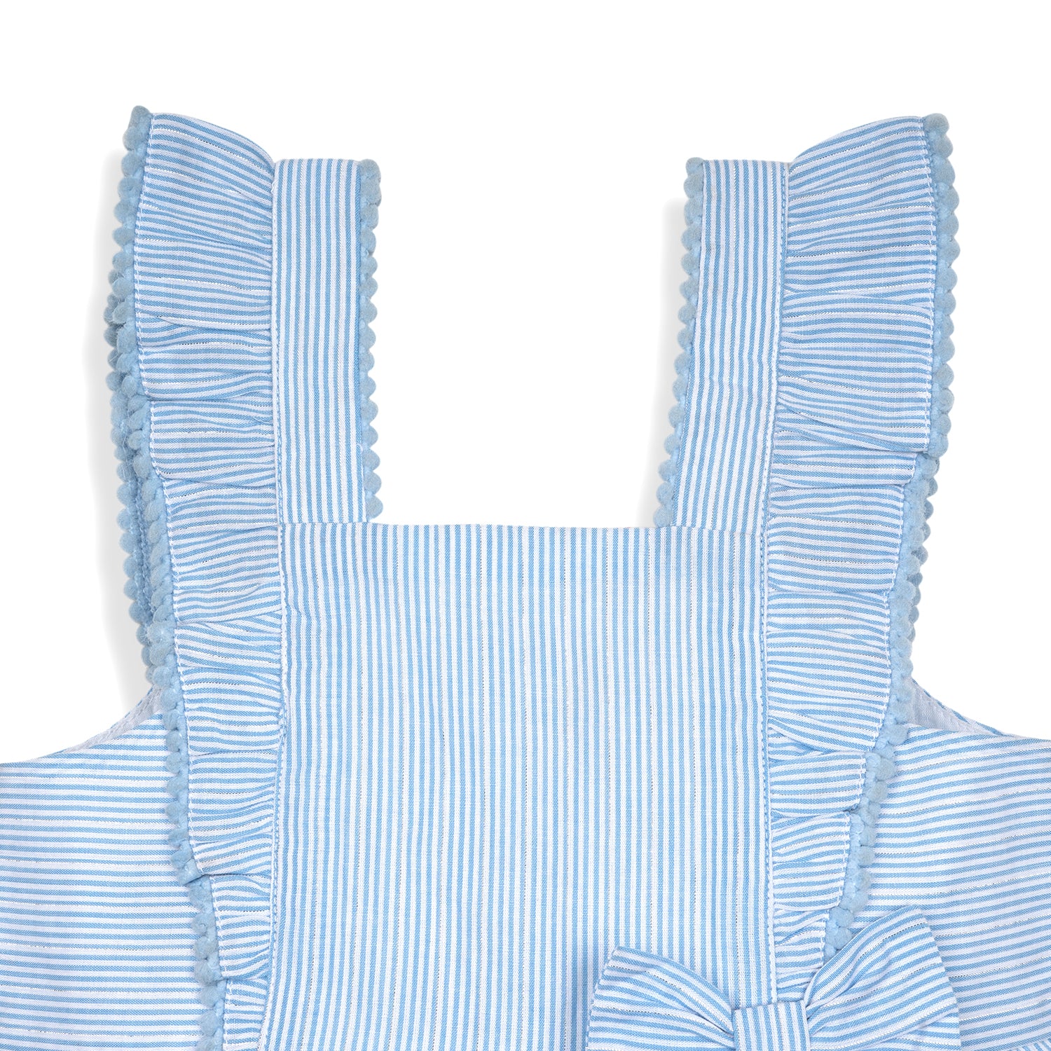 Cute Bow Romper | Blue Stripes