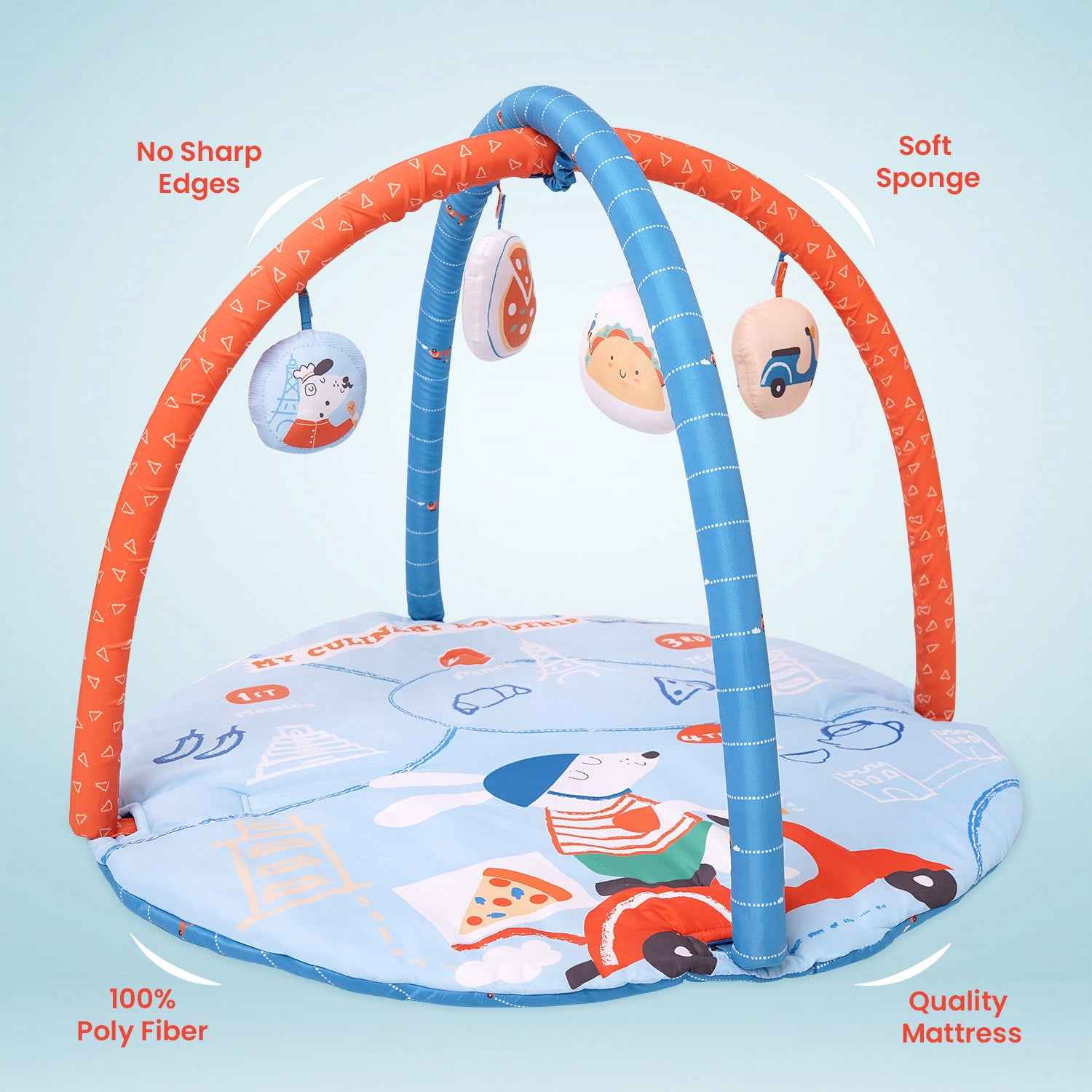 Baby Play Mat | 4 Detachable Toys | Delicious Tour