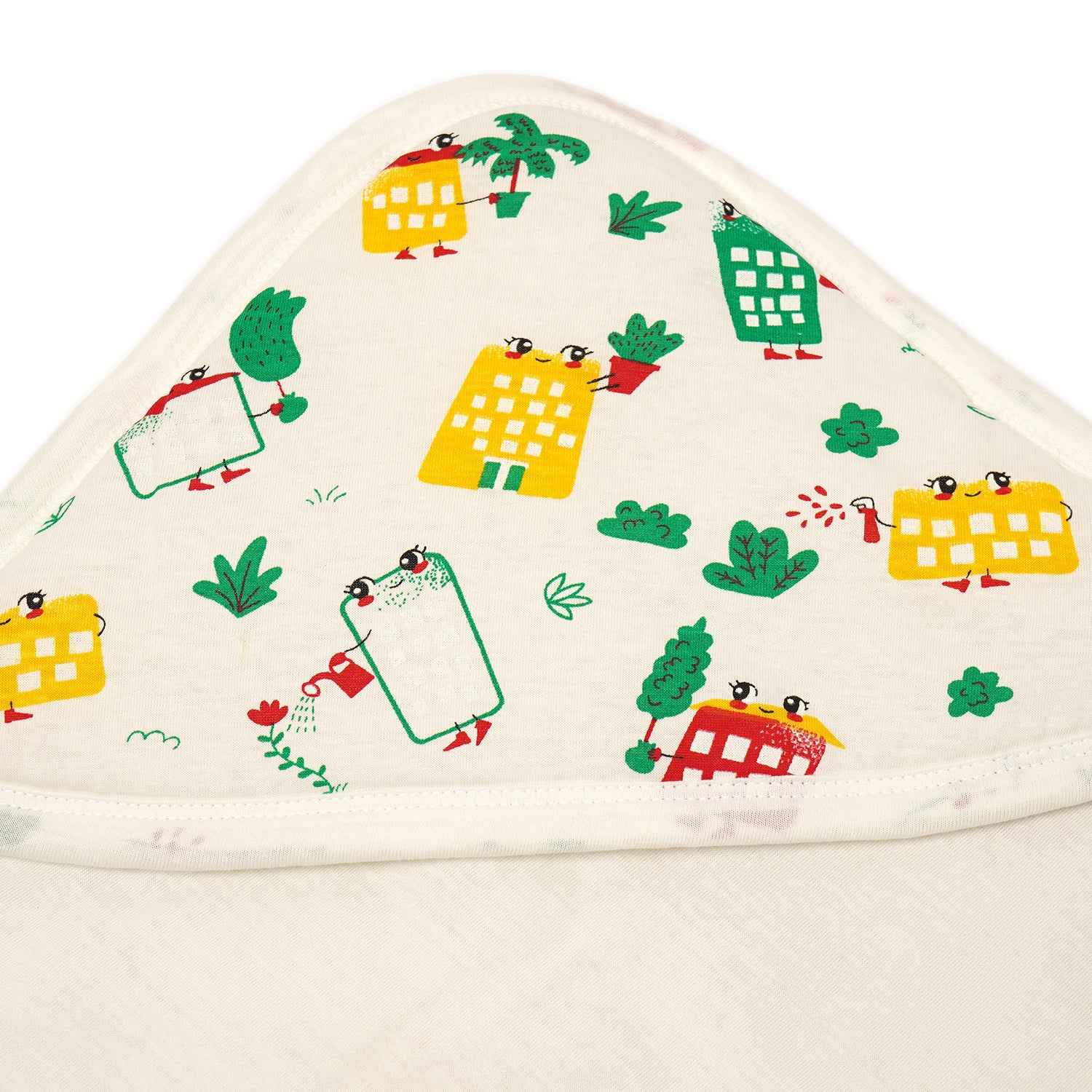 Hooded Blanket - White Wild City