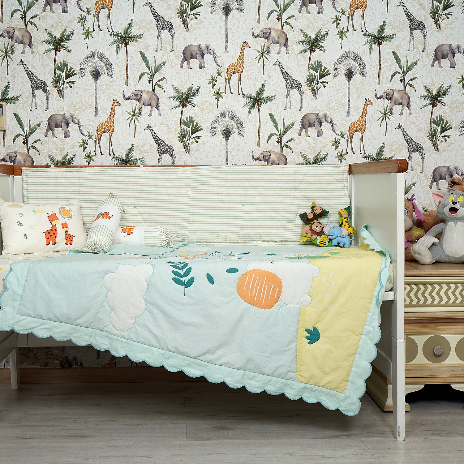 Crib Cot Set| Complete Baby Bedding Bundle (Jungle Safari)