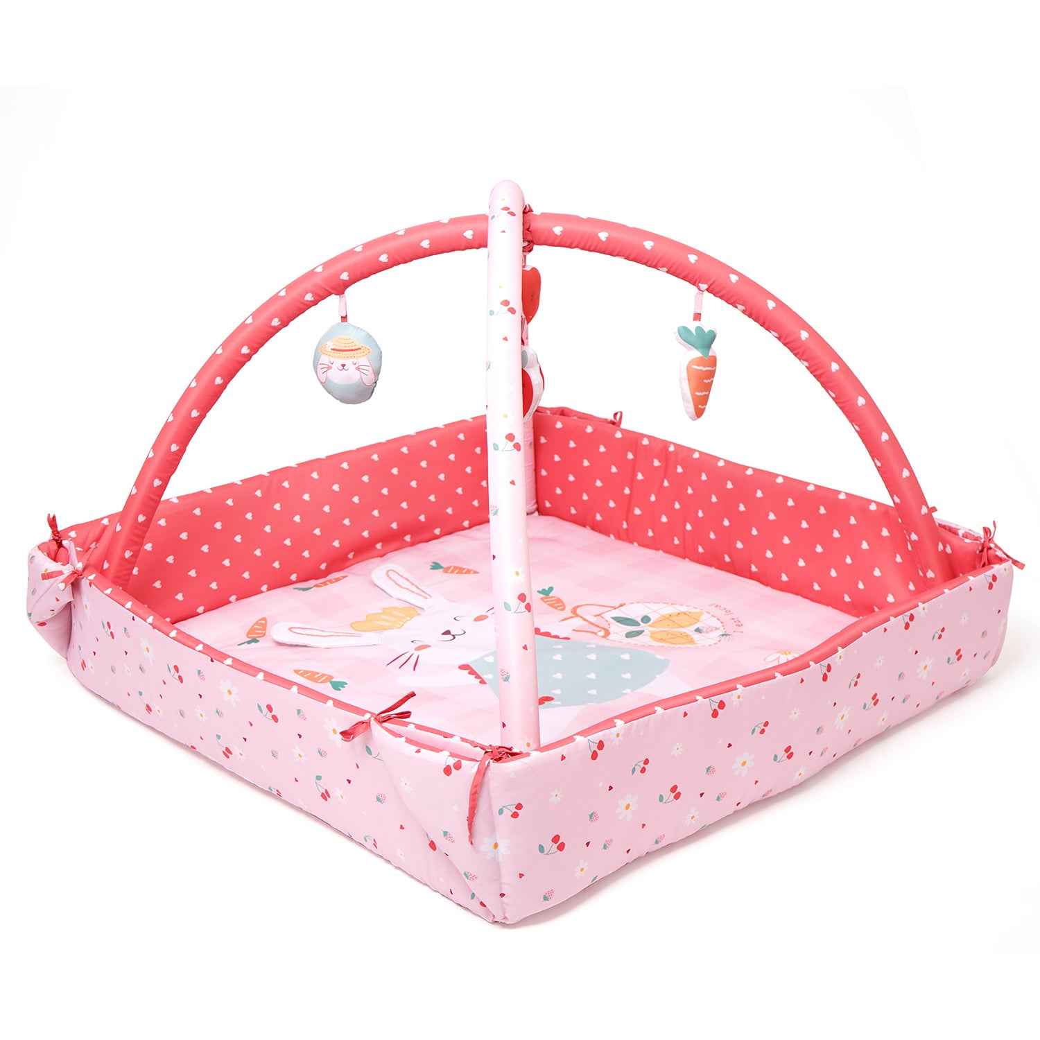Baby Play Gym | 4 Detachable Toys | Bunny