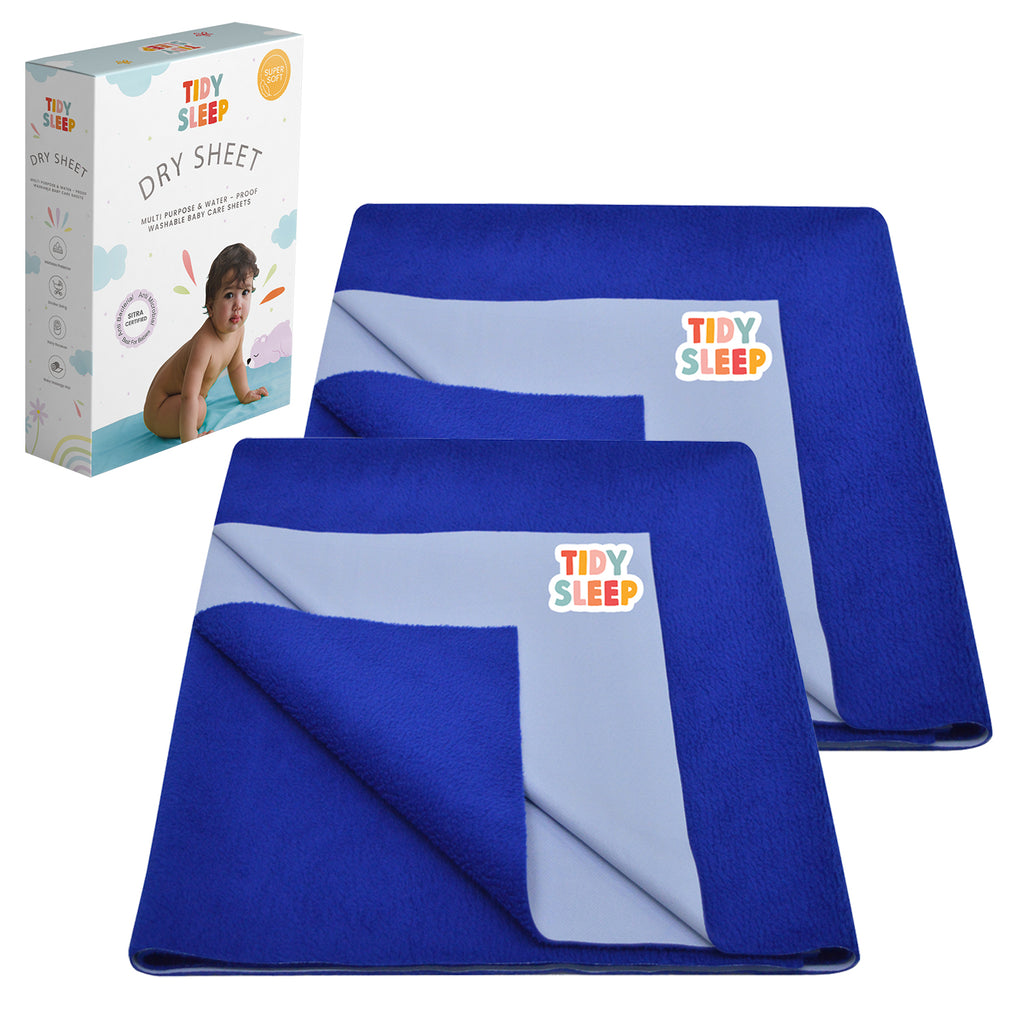 Waterproof Dry Sheet - Royal Blue Pack 2
