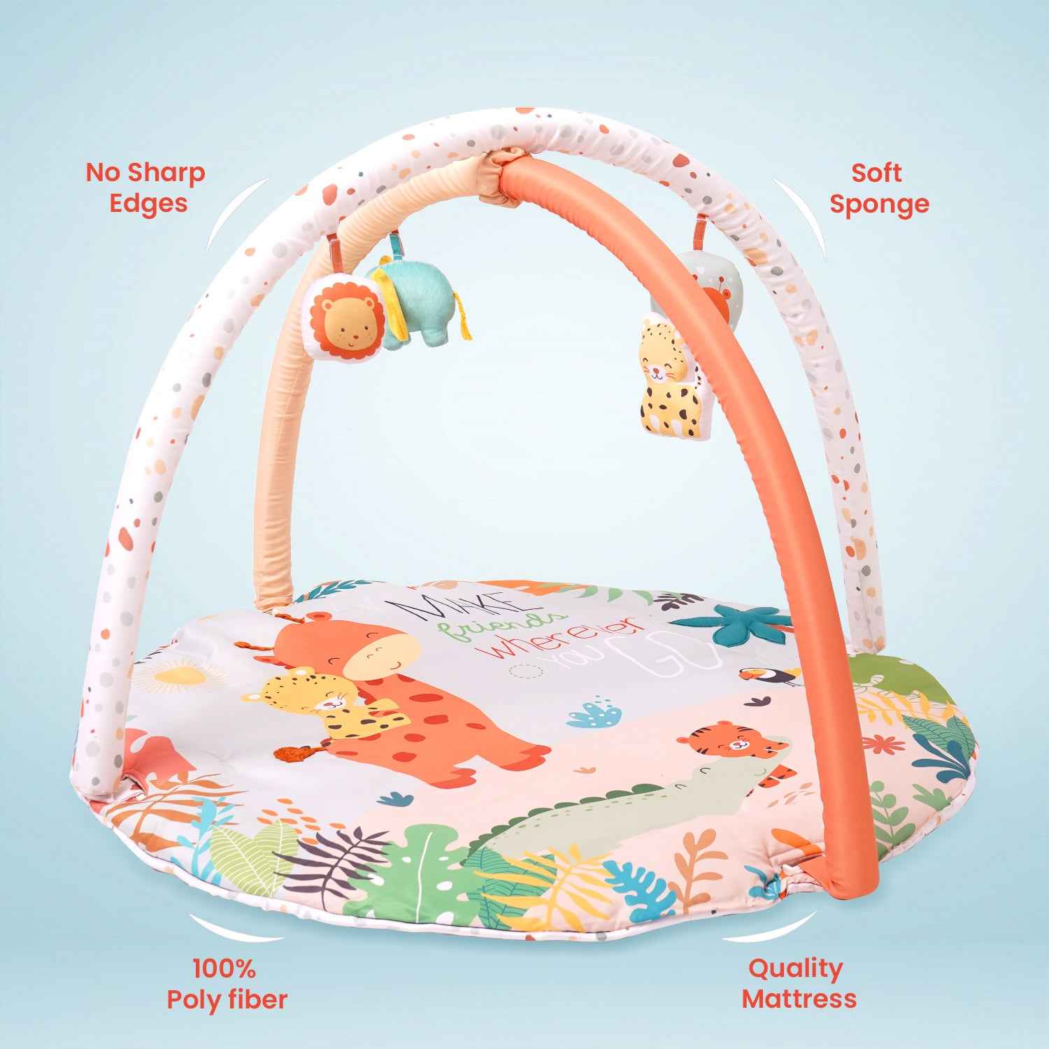 Baby Play Mat | 4 Detachable Toys | Jungle Safari