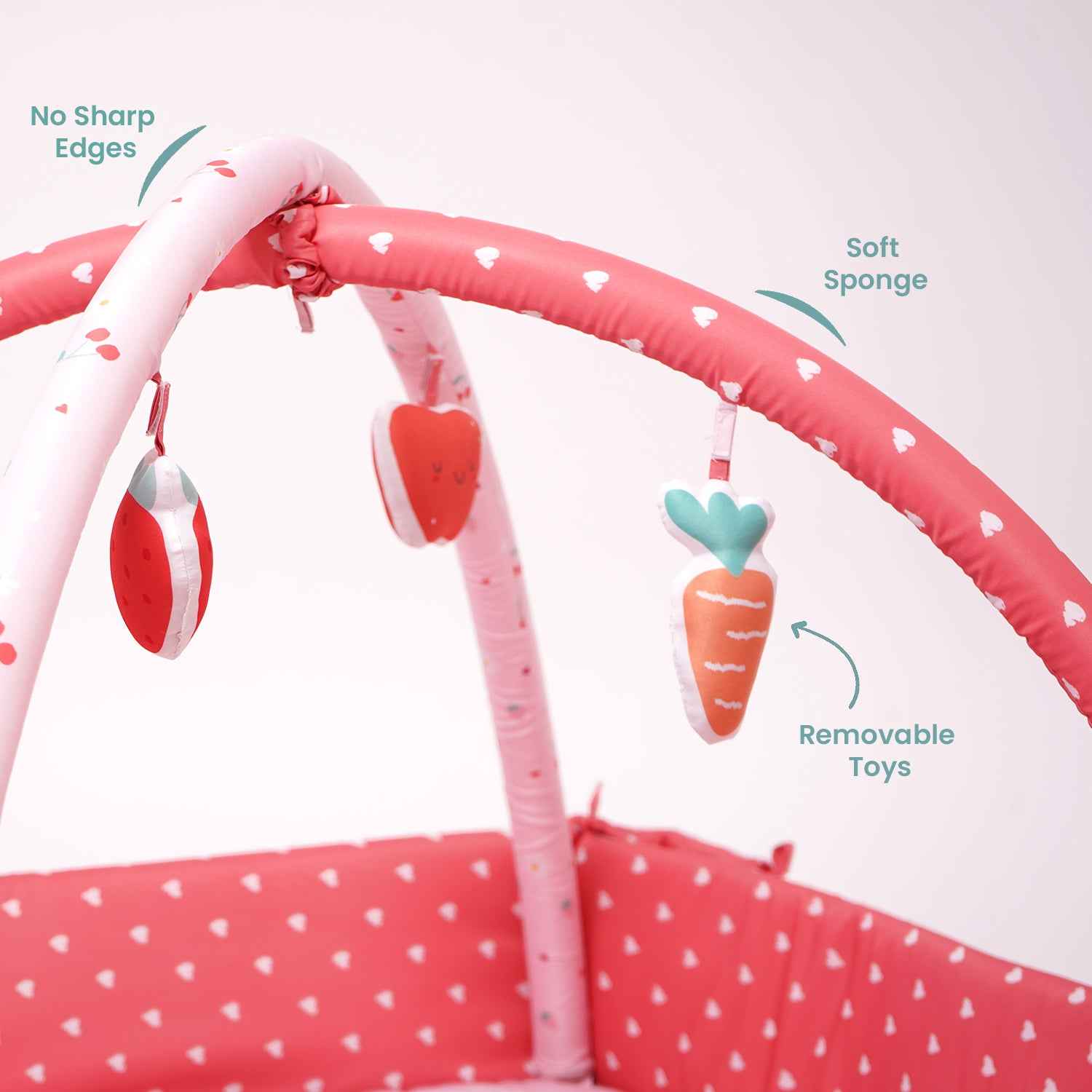 Baby Play Gym | 4 Detachable Toys | Bunny