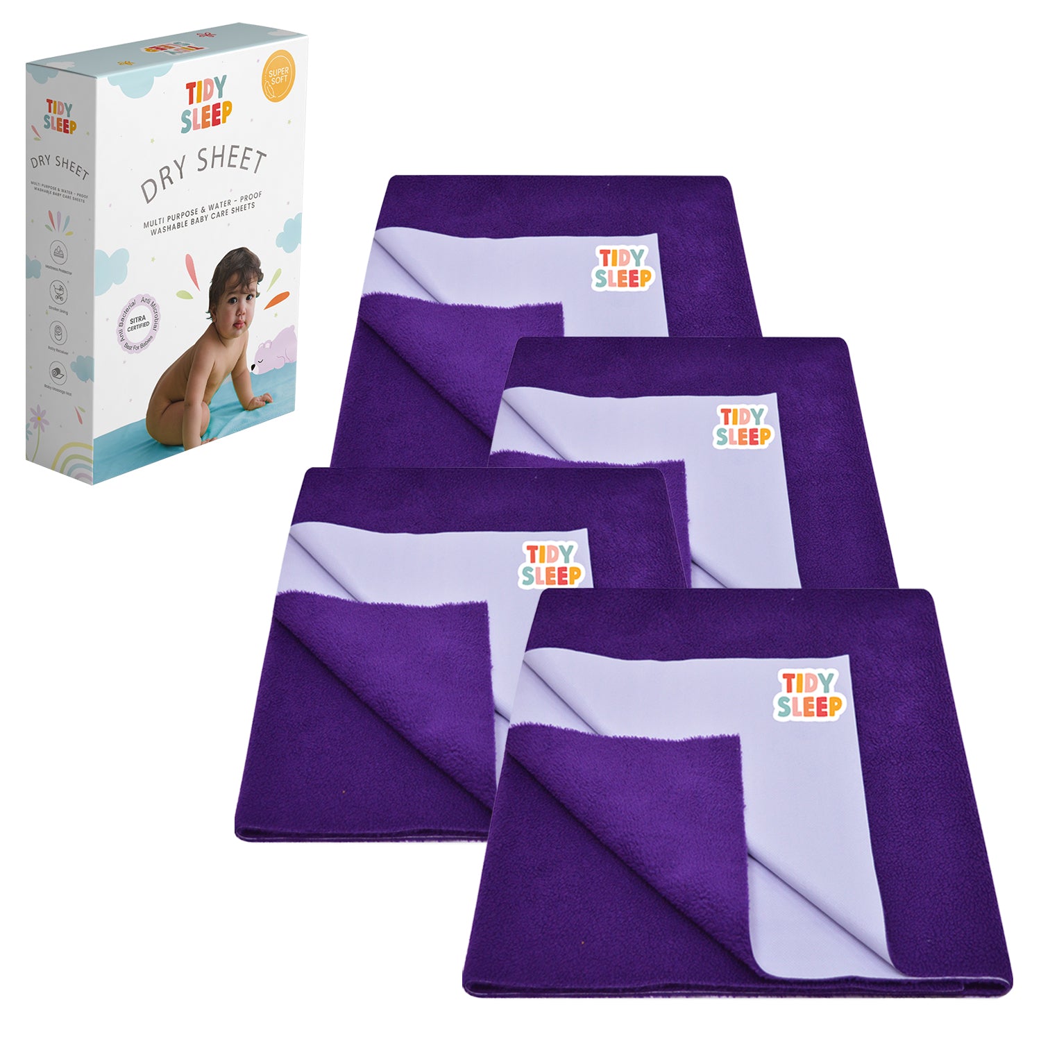 Waterproof Dry Sheet - Plum Pack 4