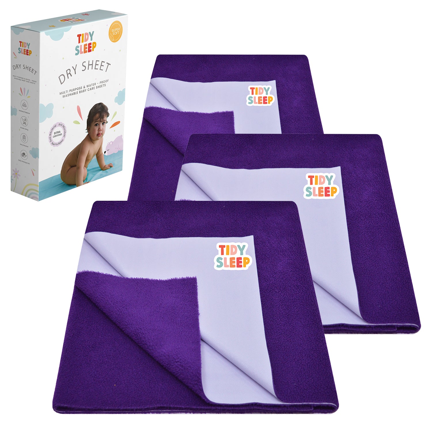 Waterproof Dry Sheet - Plum Pack 3