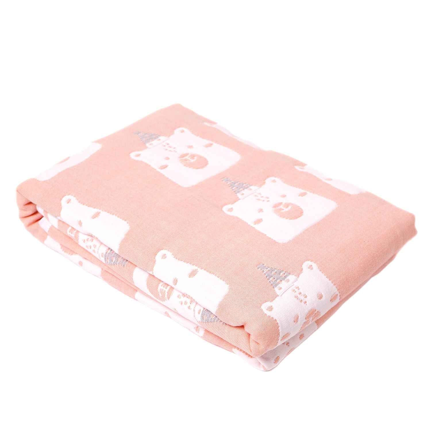 Yarn Dyed Blanket - Pink Bear