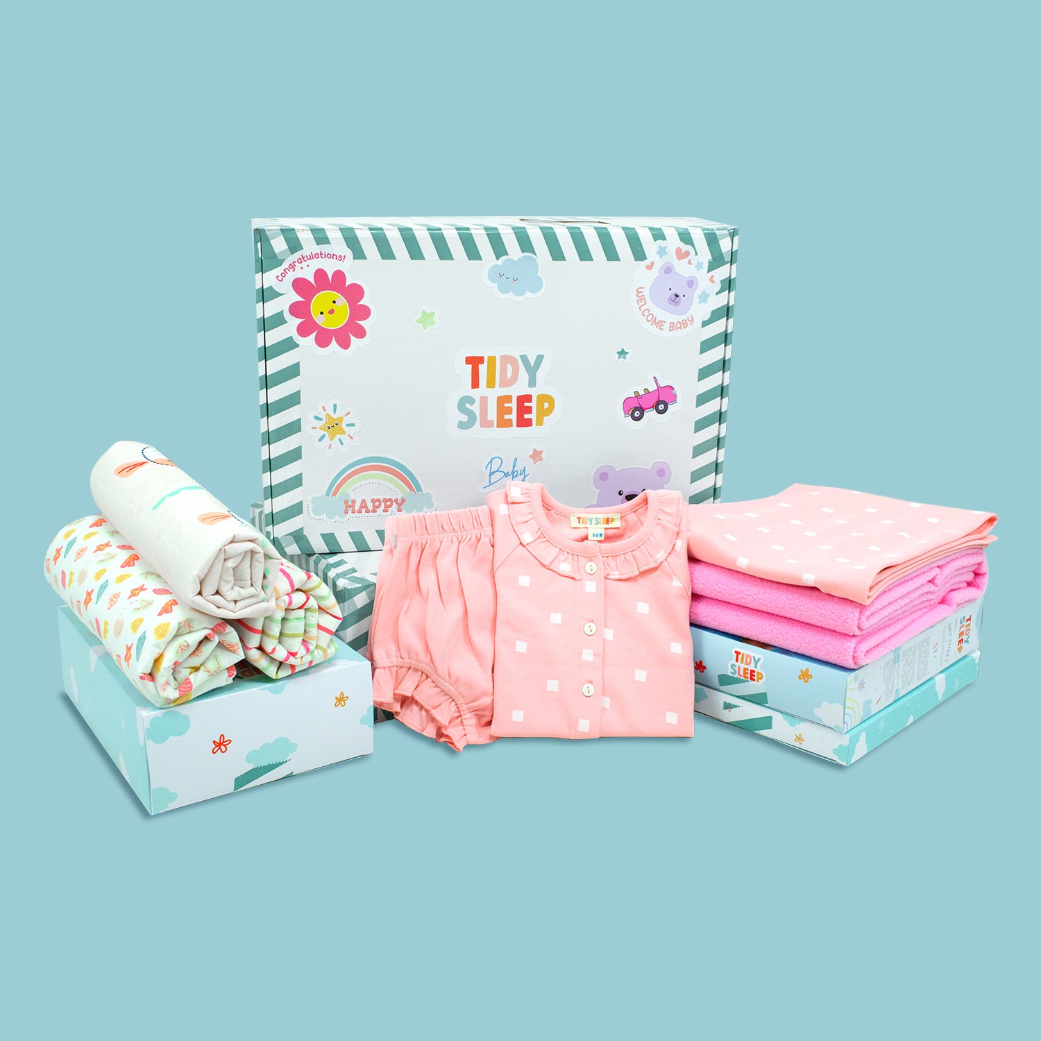 New Born Baby Essentials Box Multicolor - Pack of 4