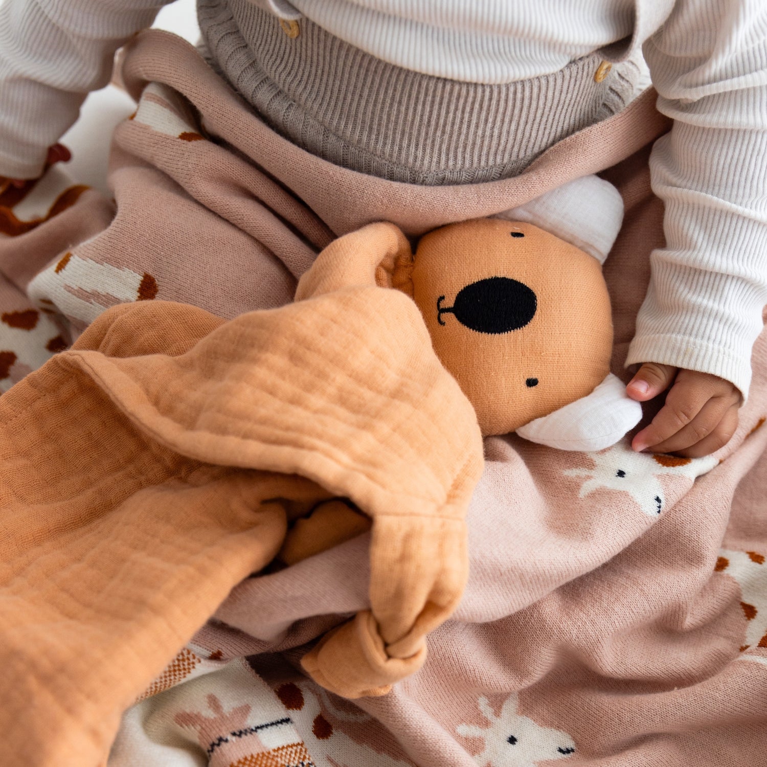 Baby Cuddle Toy/Face Napkin - Jasper Orange Koala Bear