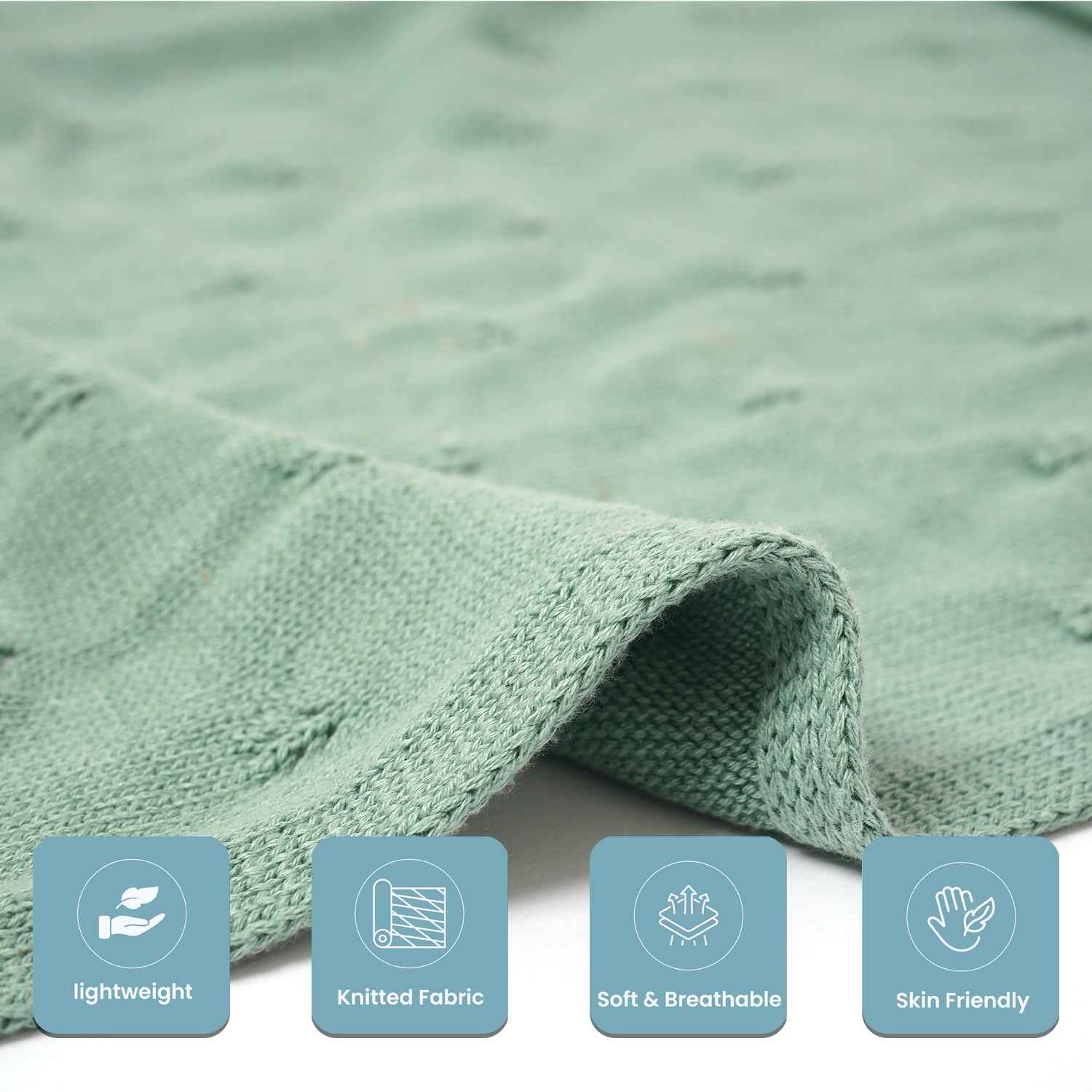 100% Knitted Cotton Elephant Print Knitted Blanket
