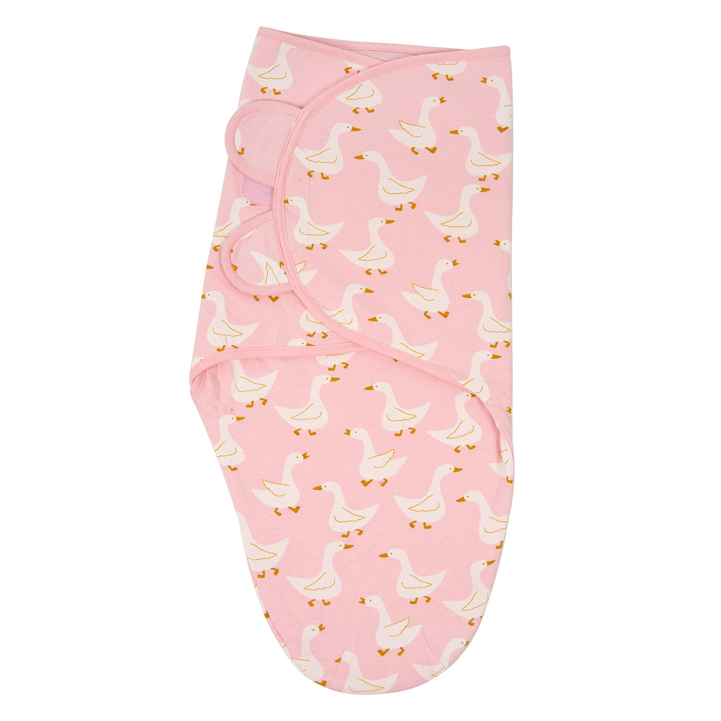 Hug Me Cotton Jersey Swaddle - Pink Duck