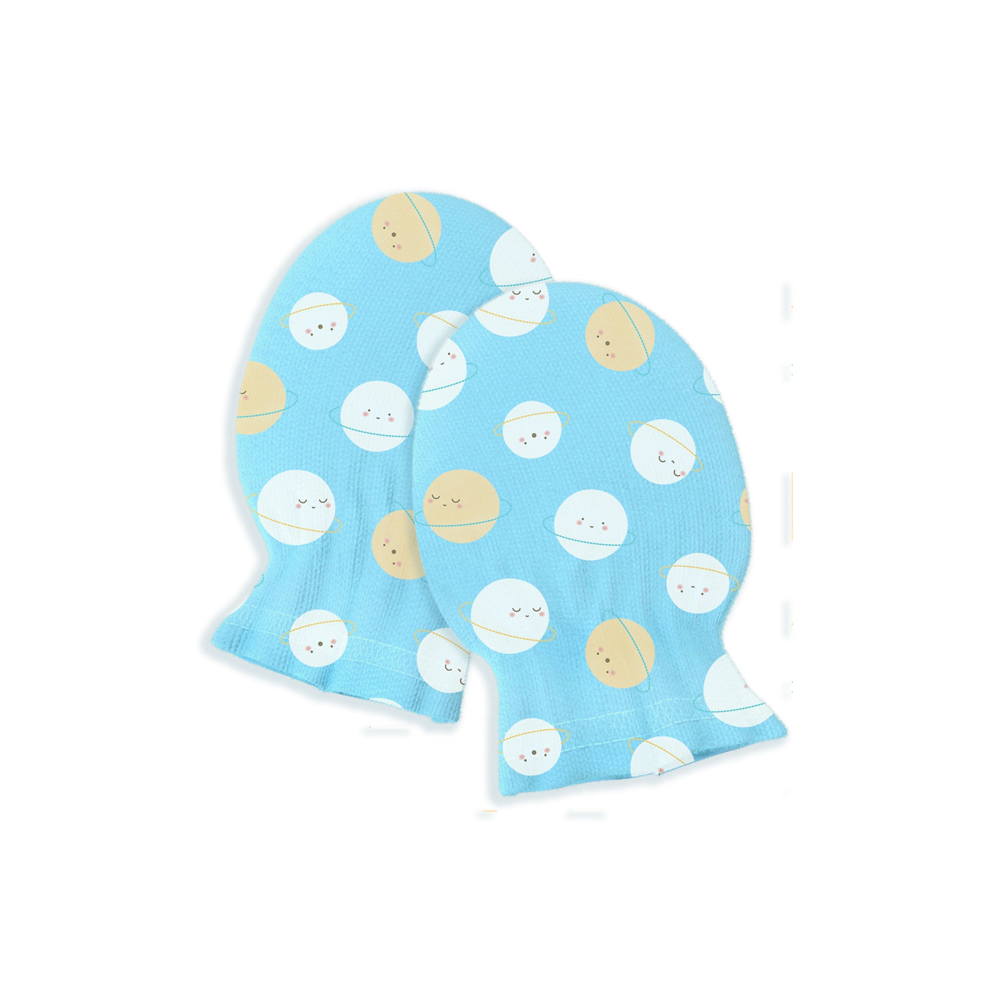 Cotton Baby Mittens - Space