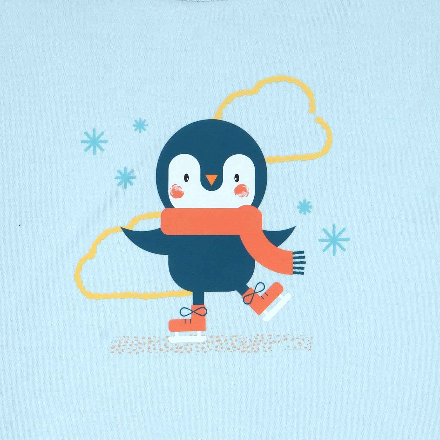 Closeup of a large panda on the chest of Cotton Night Suit