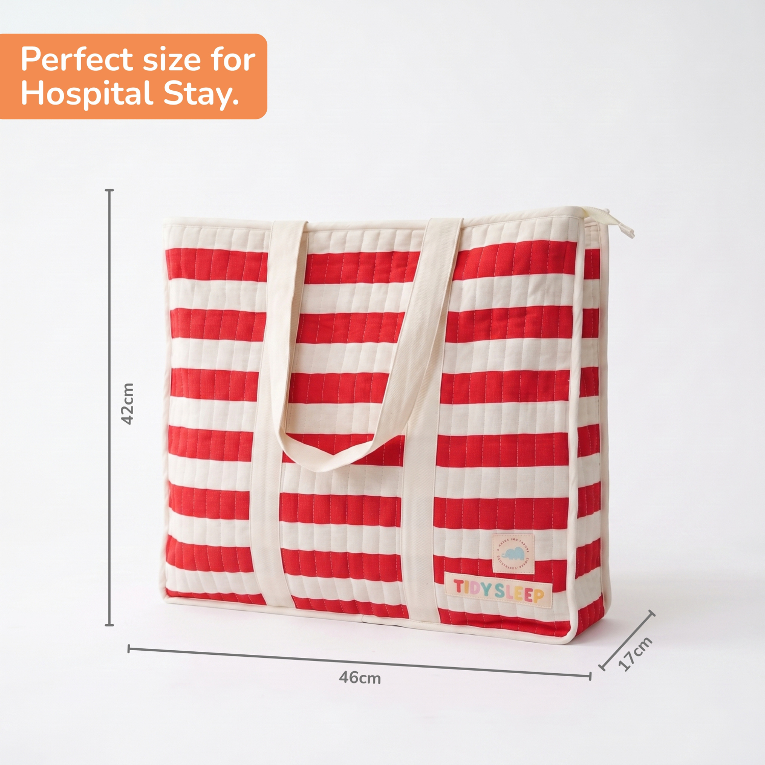 Cotton Muslin Hospital Bag - Red
