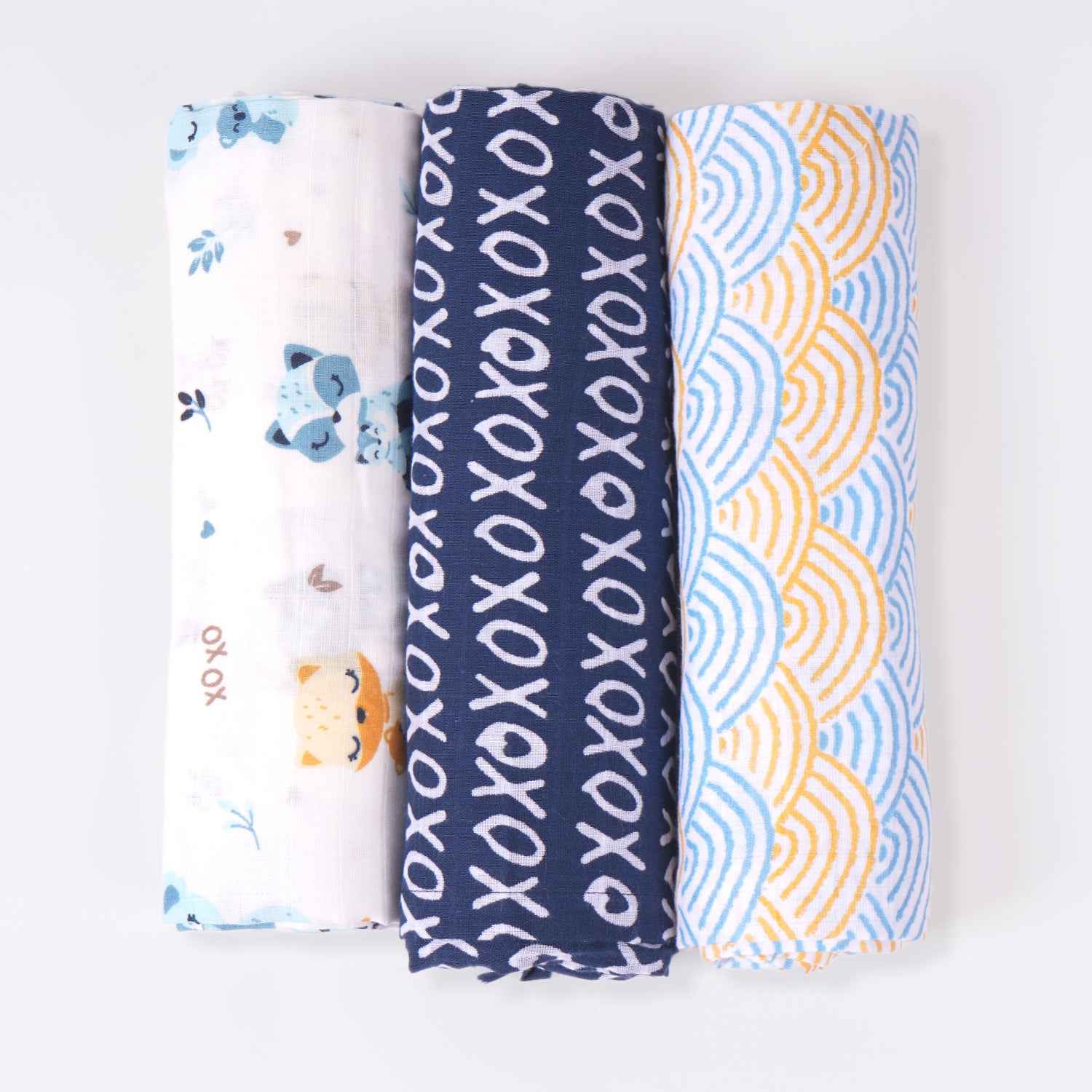 XOXO Cotton Muslin Swaddle - Pack of 3