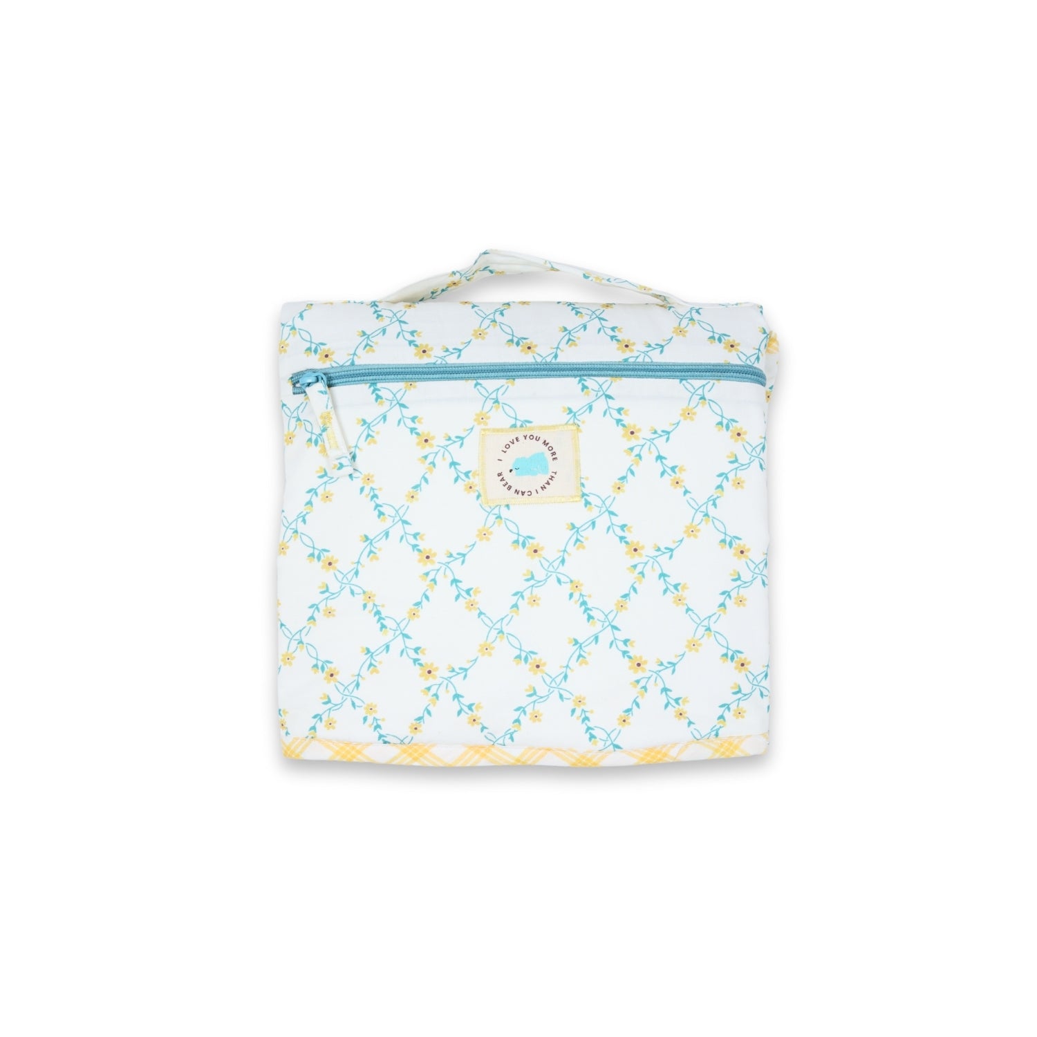 Tidy Sleep Diaper and Travel Mat Yellow Bloom Vines