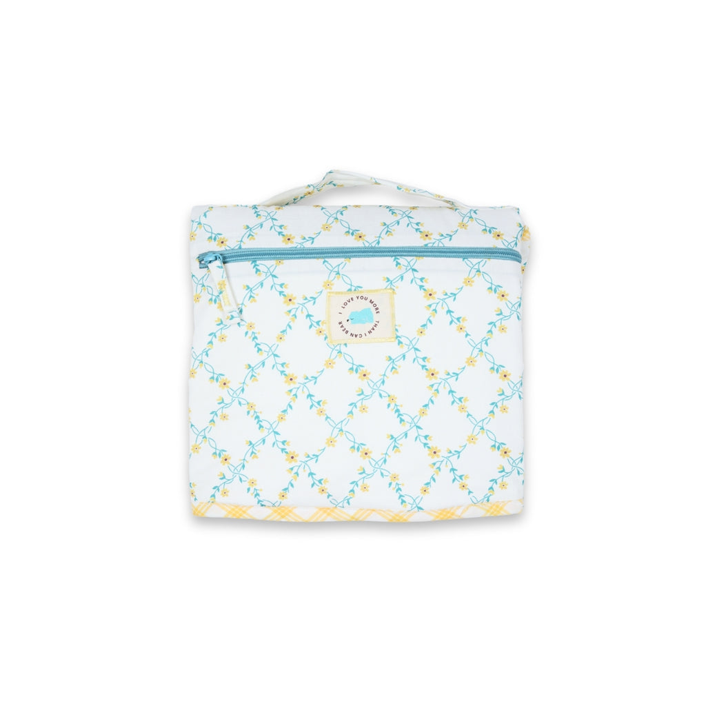 Tidy Sleep Diaper and Travel Mat Yellow Bloom Vines