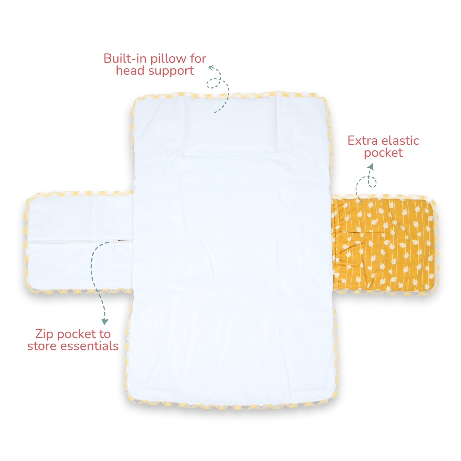 Tidy Sleep Diaper and Travel Mat Golden Petals