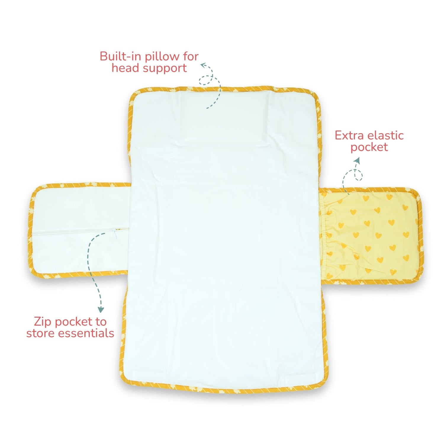 Tidy Sleep Diaper and Travel Mat Sunshine Hearts