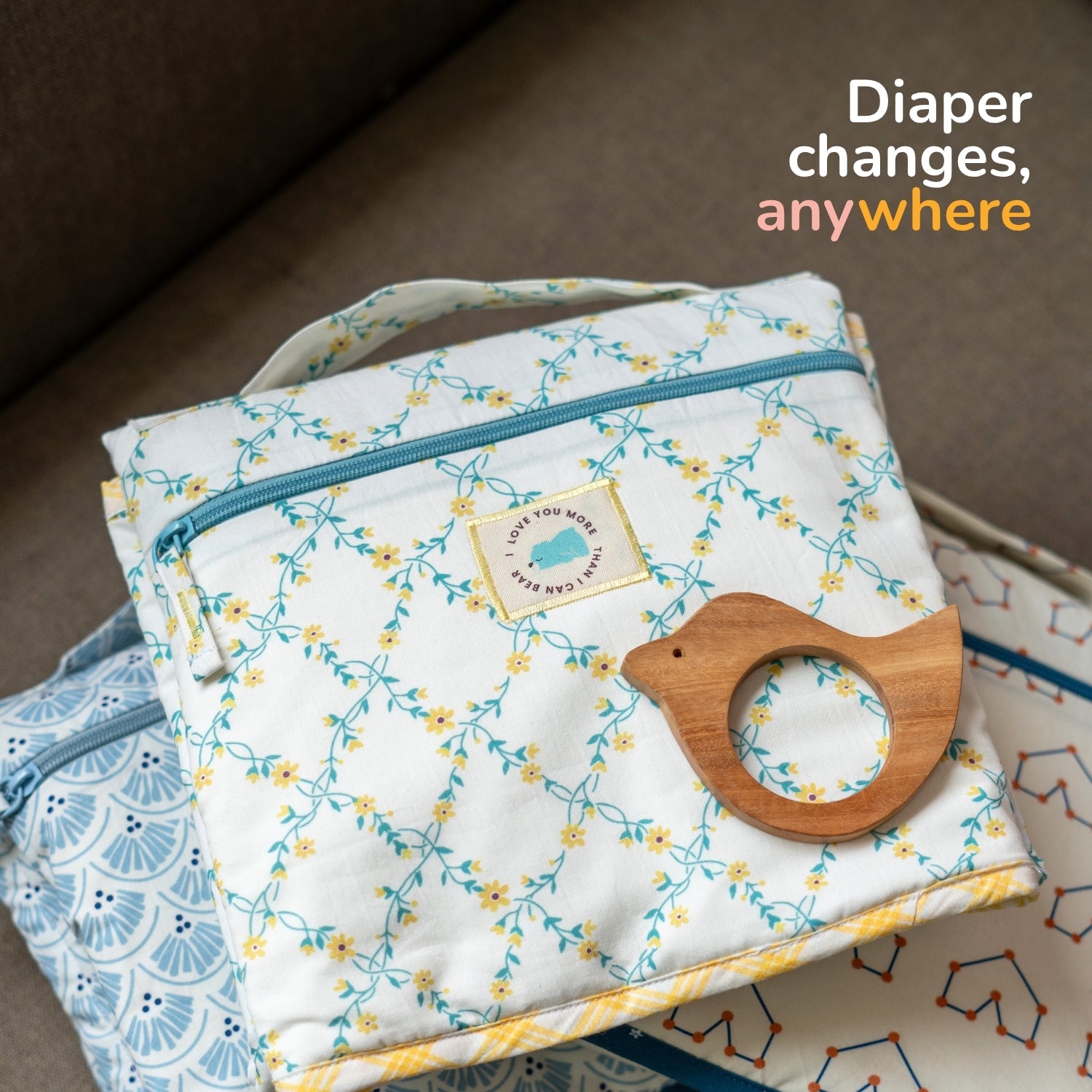 Tidy Sleep Diaper and Travel Mat Sunshine Hearts