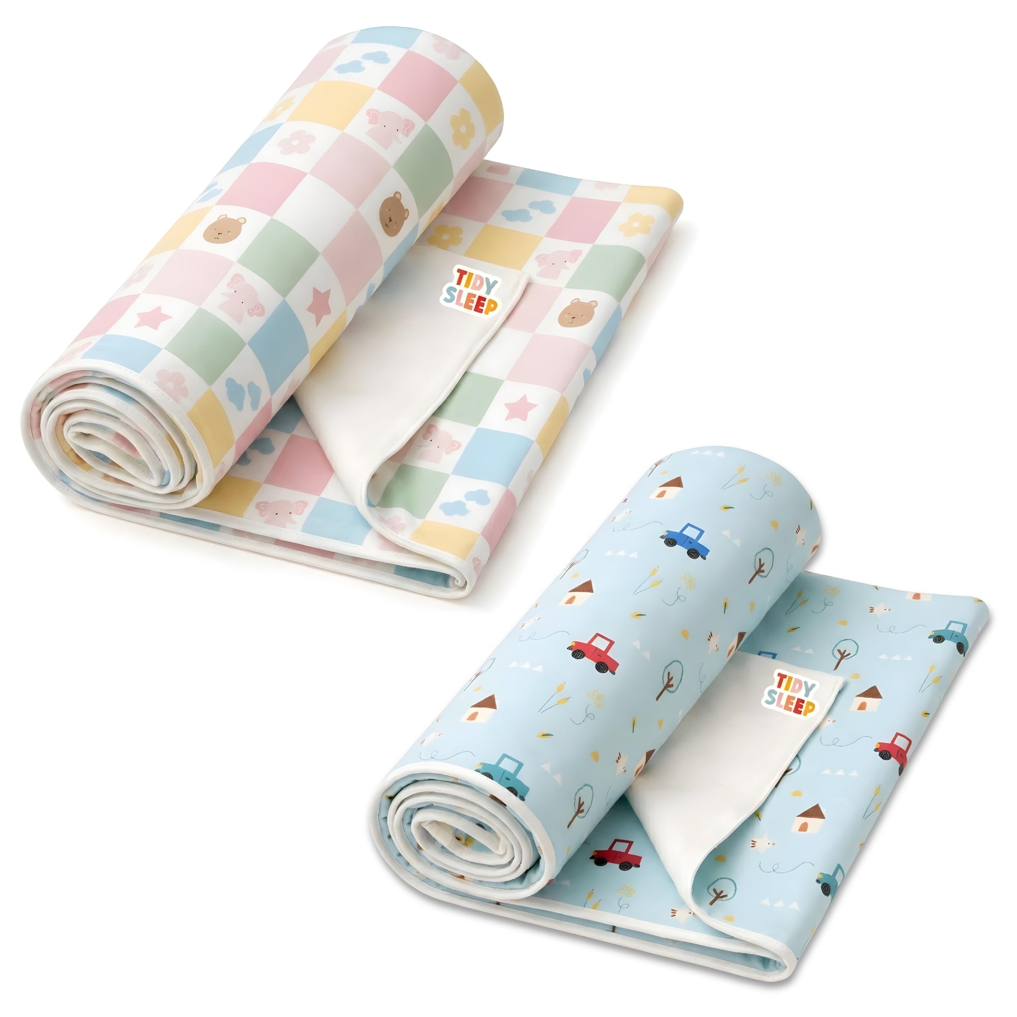 Printed Waterproof Dry Sheet (Pack of 2) - Candy Cubes & Little Road Trip