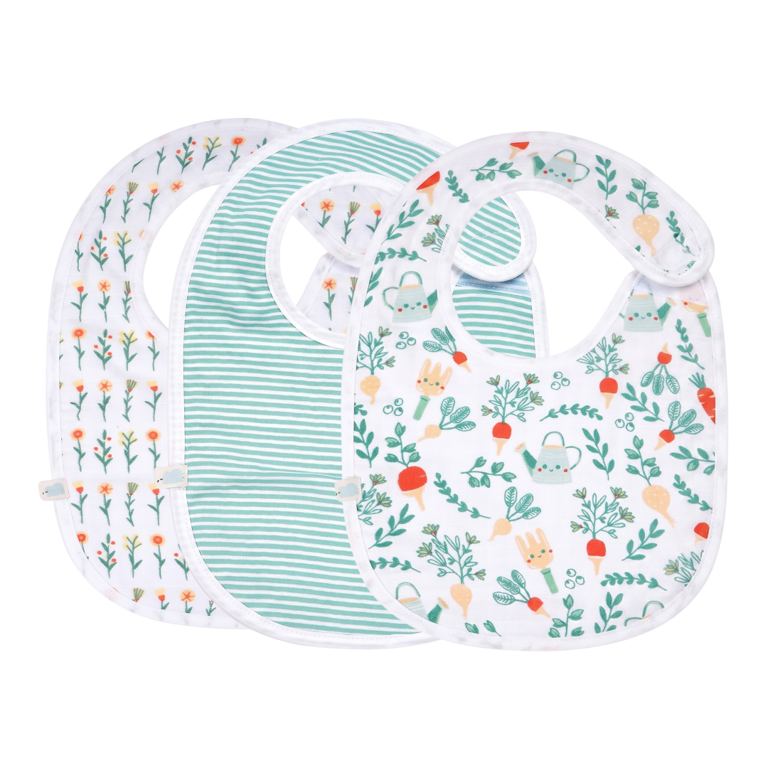 Bibs for Newborns - Gardener Delight | Set of 3
