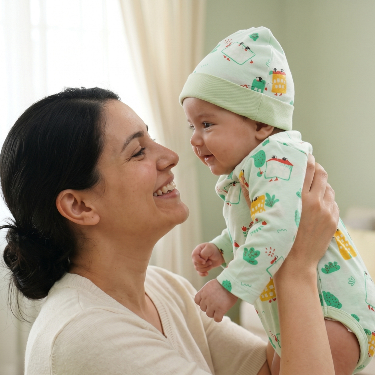 Onesie with Cap Set for Newborns - Green Wildcity