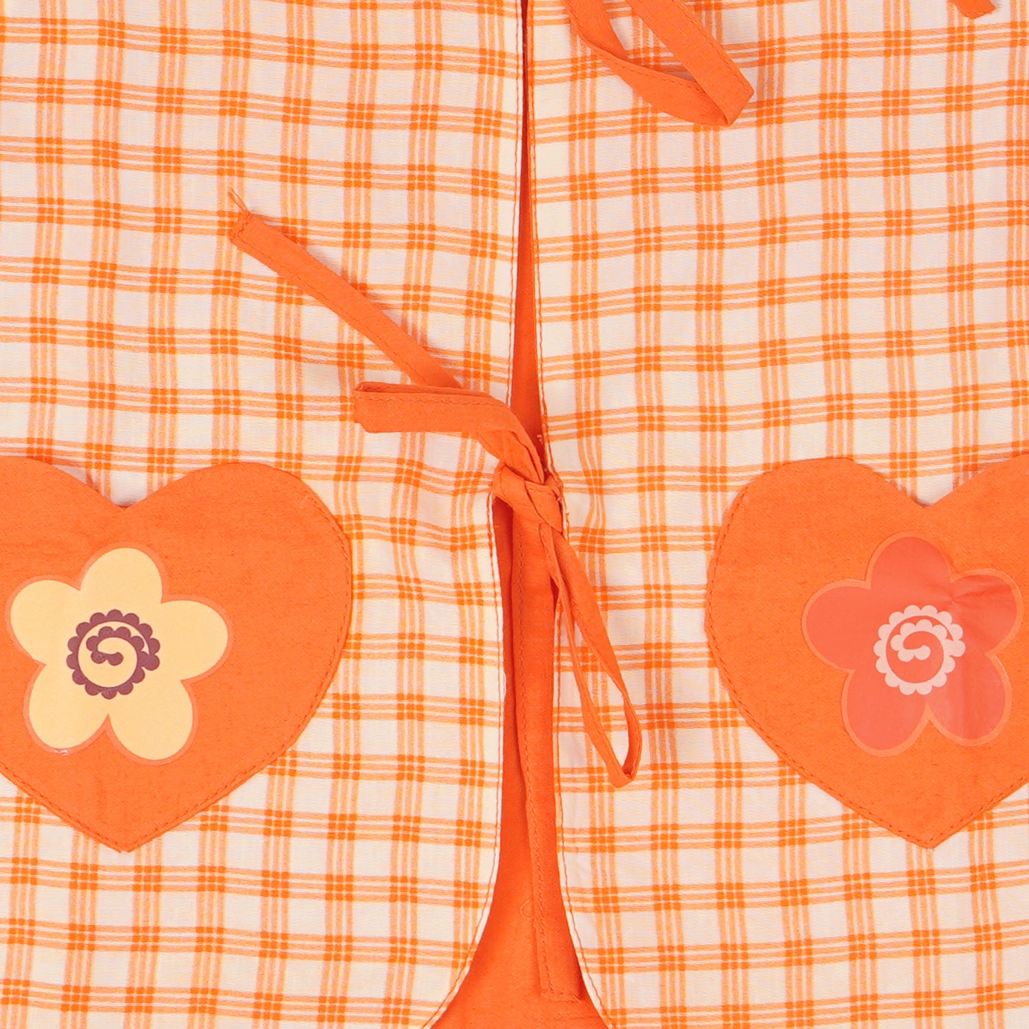 Orange gingham bow knot jacket